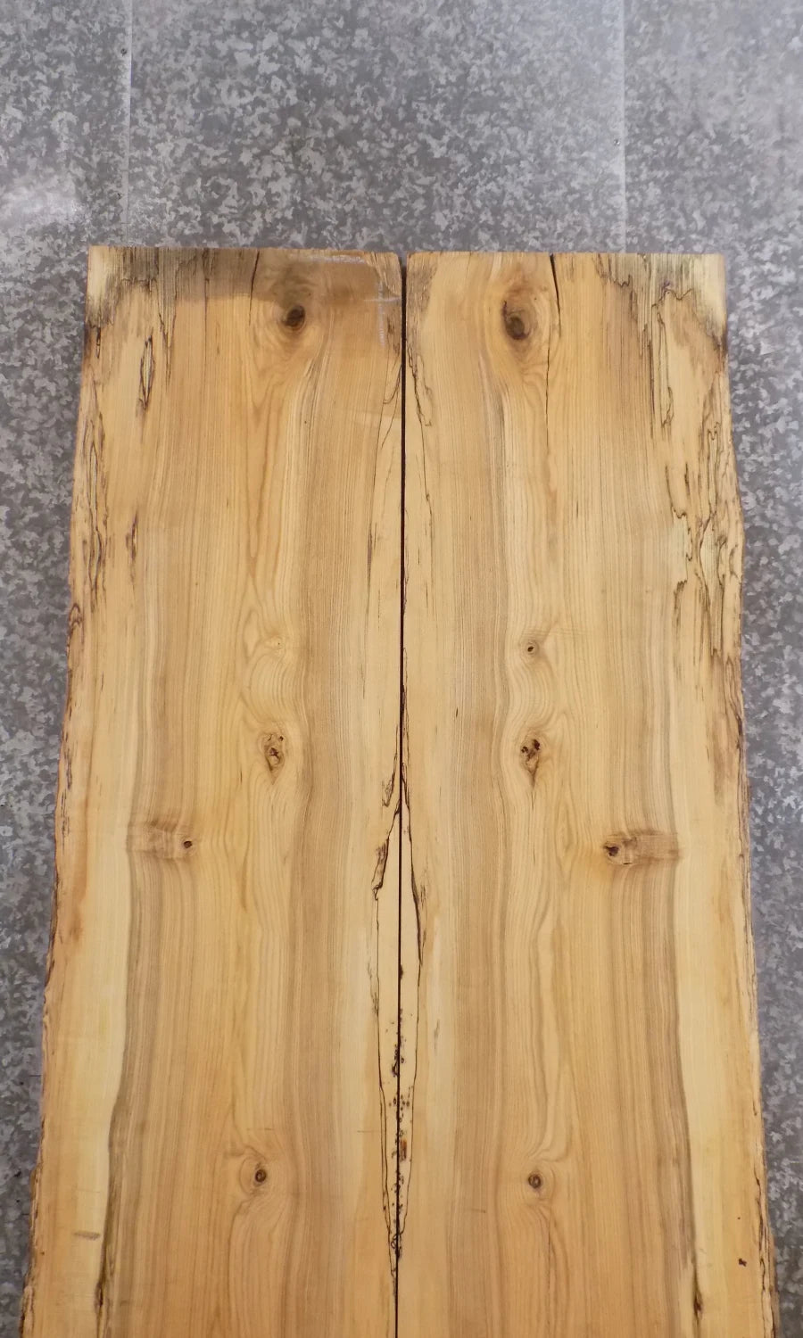 2- Live Edge Hackberry Bookmatched Dining Table Top Slabs 20579-20580