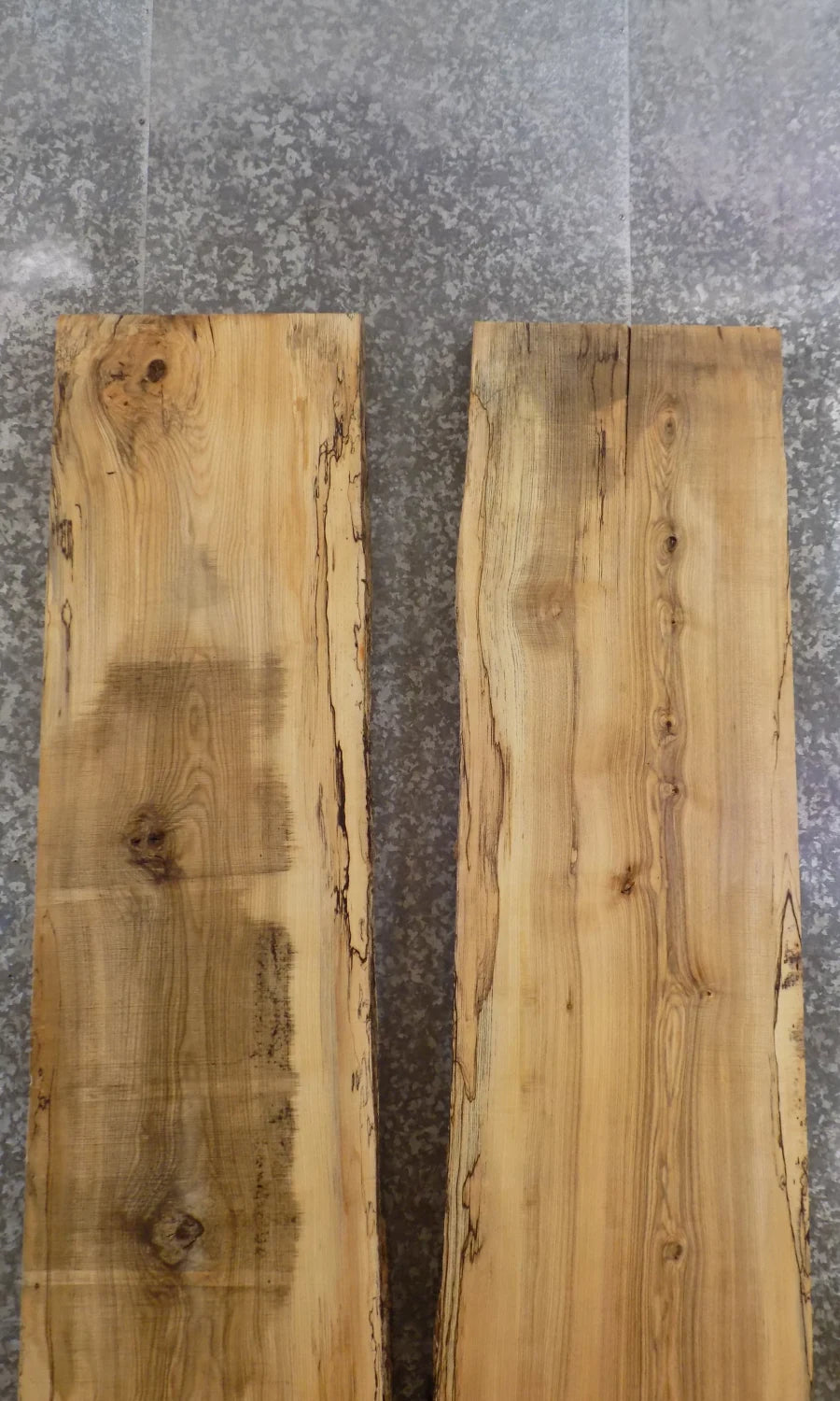 2- Live Edge Hackberry Bookmatched Dining Table Top Slabs 20579-20580