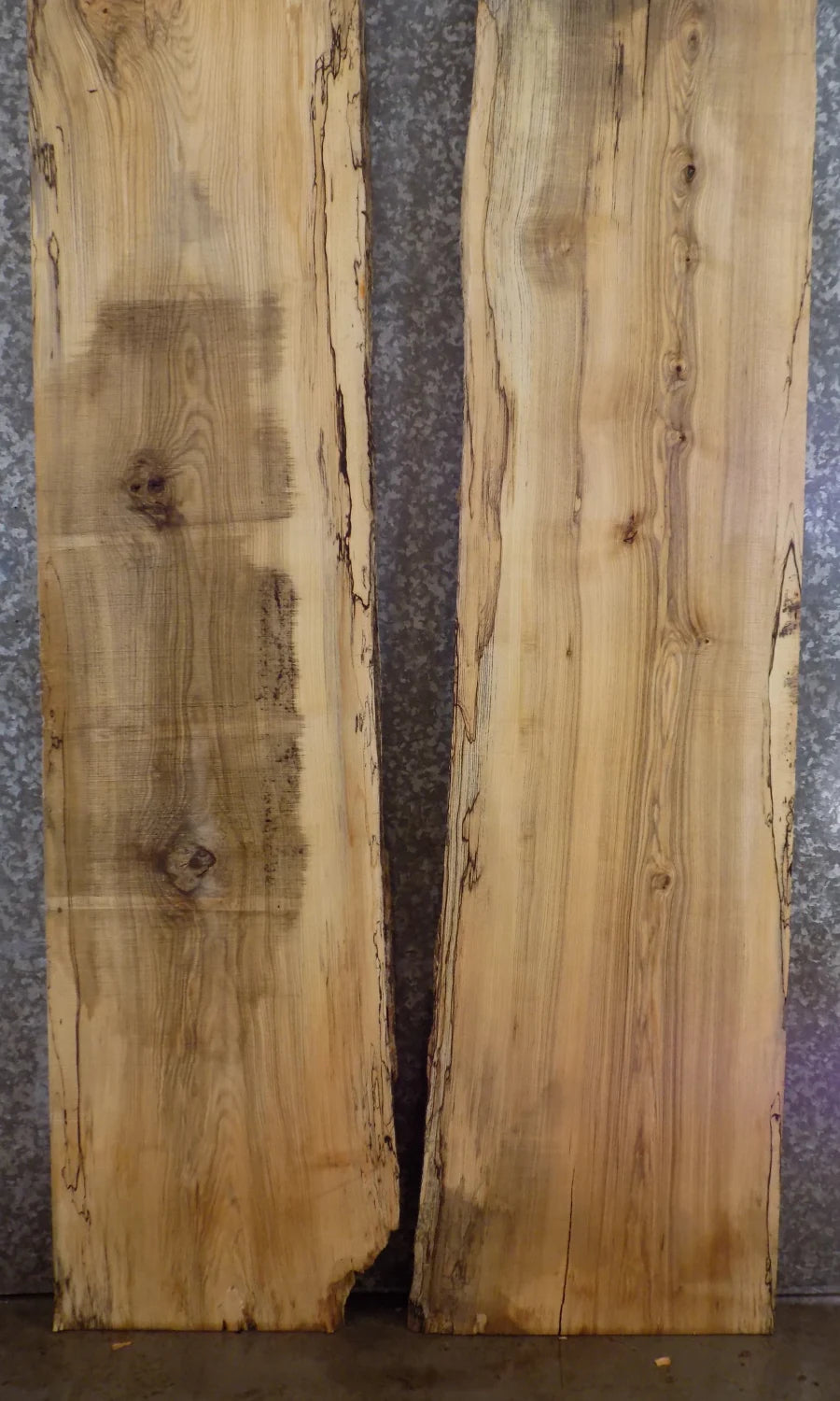 2- Live Edge Hackberry Bookmatched Dining Table Top Slabs 20579-20580