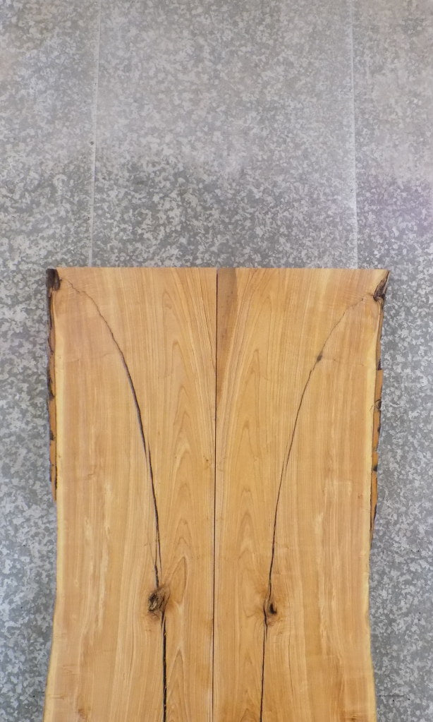 2- Rustic Live Edge Ash Bookmatched Dining Table Top Wood Slabs 20588-20589