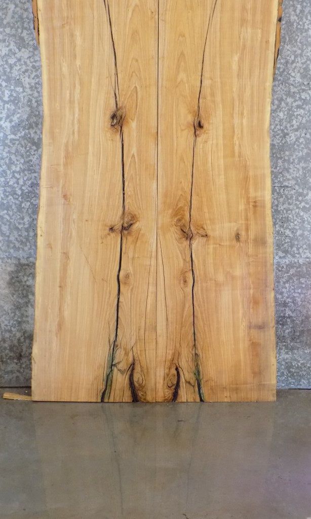 2- Rustic Live Edge Ash Bookmatched Dining Table Top Wood Slabs 20588-20589
