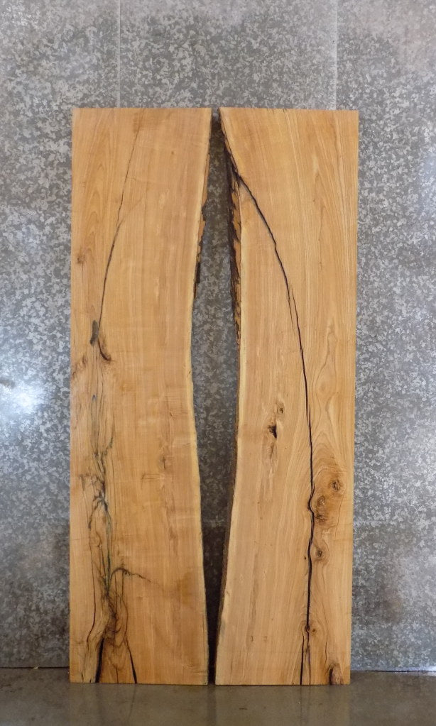 2- Rustic Live Edge Ash Bookmatched Dining Table Top Wood Slabs 20588-20589