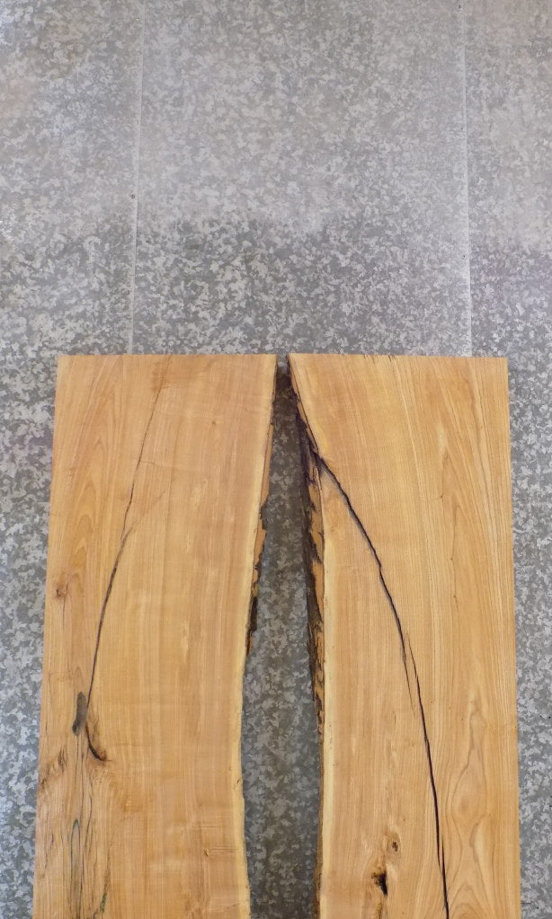 2- Rustic Live Edge Ash Bookmatched Dining Table Top Wood Slabs 20588-20589