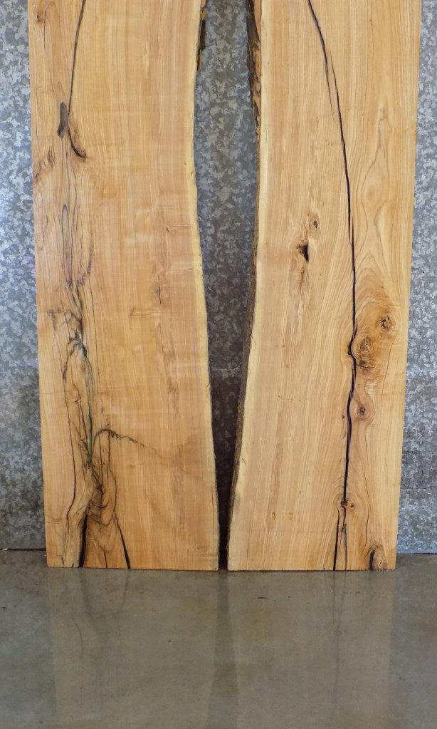 2- Rustic Live Edge Ash Bookmatched Dining Table Top Wood Slabs 20588-20589