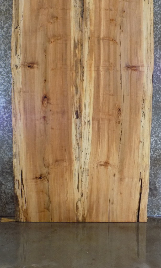 2- Natural Edge Spalted Maple Bookmatched Dining Table Top Slabs 20635-20636