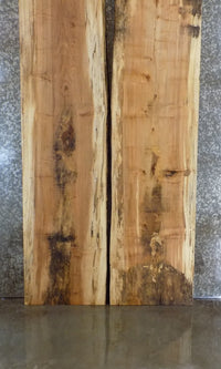 Thumbnail for 2- Natural Edge Spalted Maple Bookmatched Dining Table Top Slabs 20635-20636