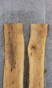 Thumbnail for 2- Rustic Live Edge Ash Bookmatched River Table Top Slabs 20637-20638