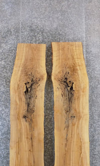 Thumbnail for 2- Salvaged Live Edge Ash Bookmatched River Table Top Slabs 20639-20640