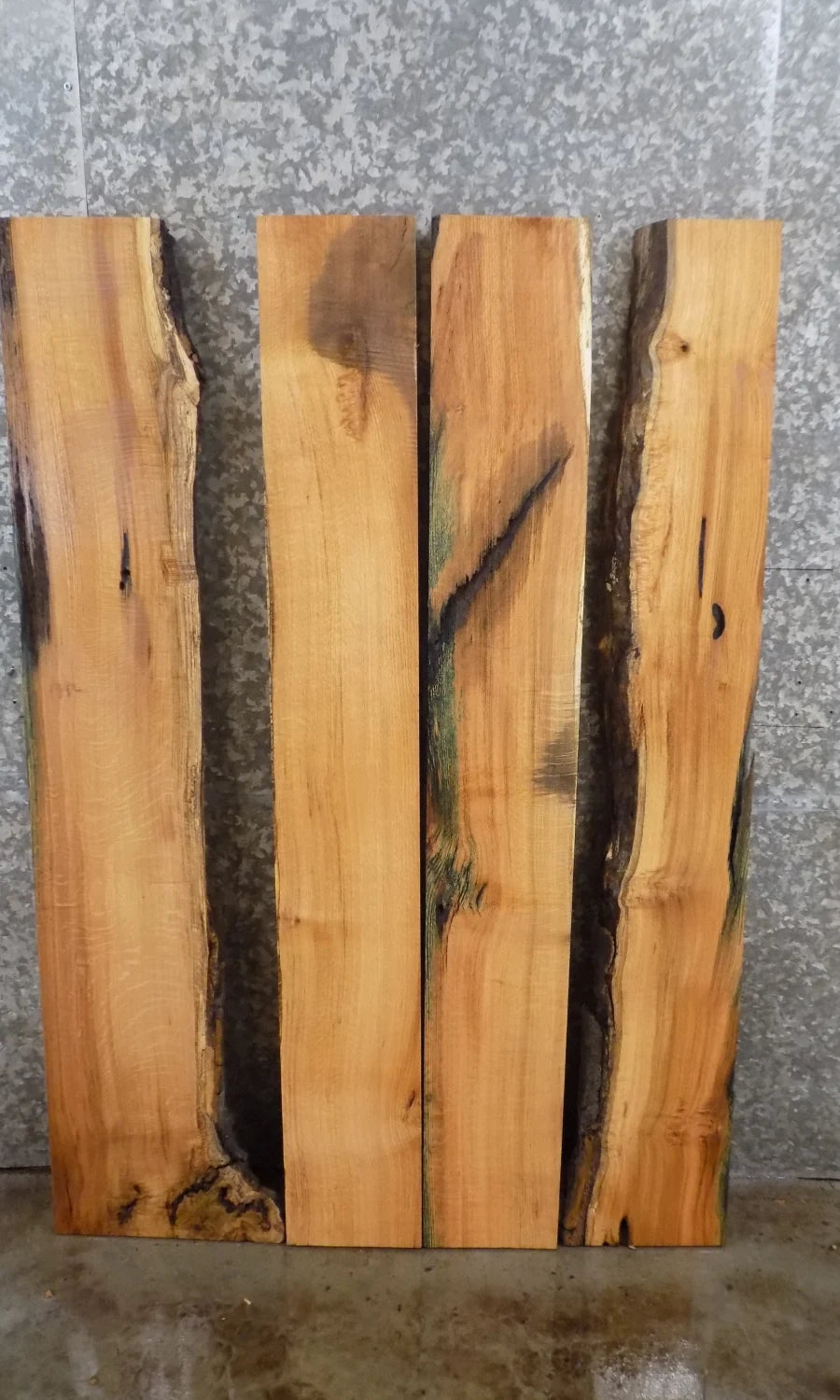 4- Live Edge Bookmatched Red Oak Dining/Kitchen Table Top Set 40043-40044,40048-40049