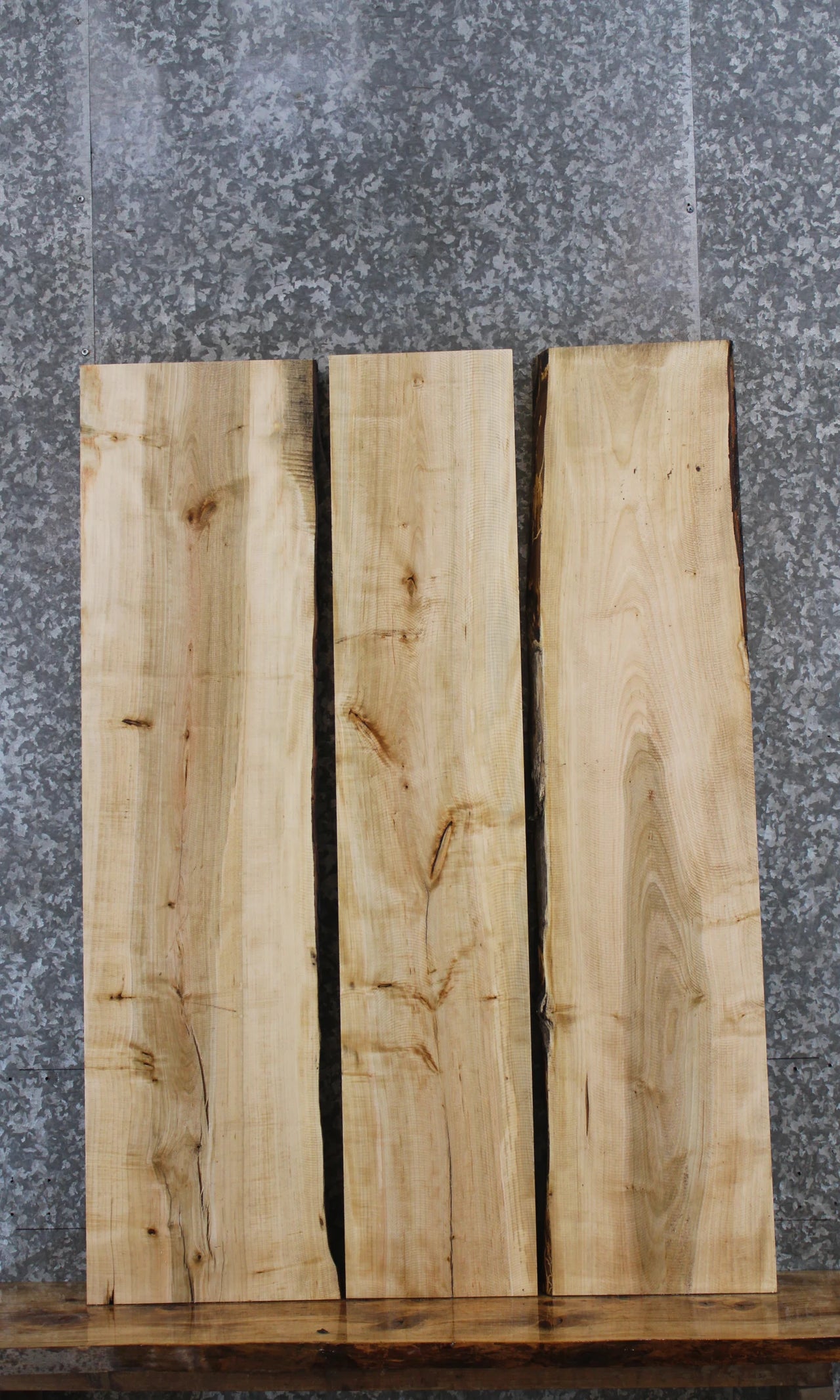 3- Natural Edge Maple Dining Table Top Slabs 40150-40152