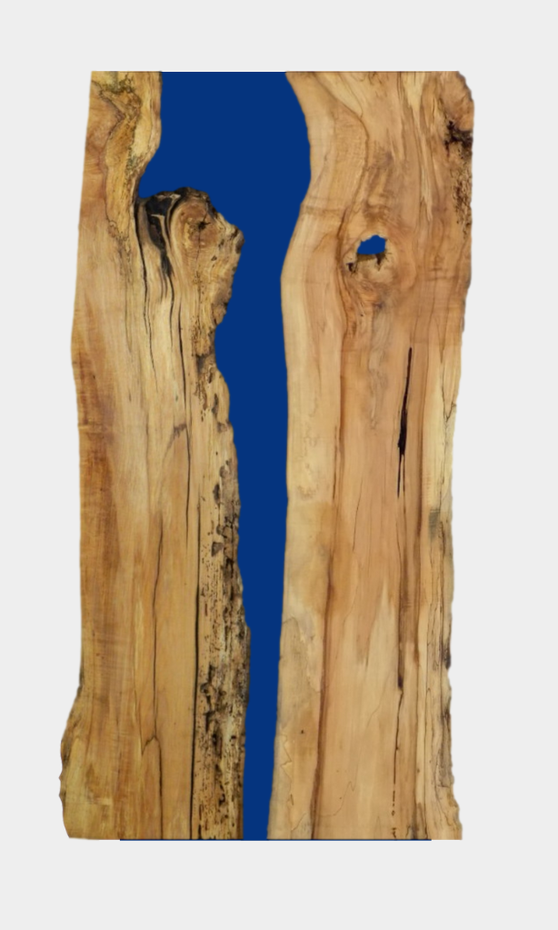 Rustic Live Edge Spalted Maple Epoxy River Table Top 40570,40751