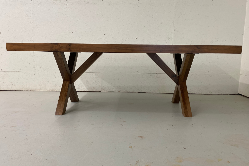 Custom Wood Table Top with X-Legs