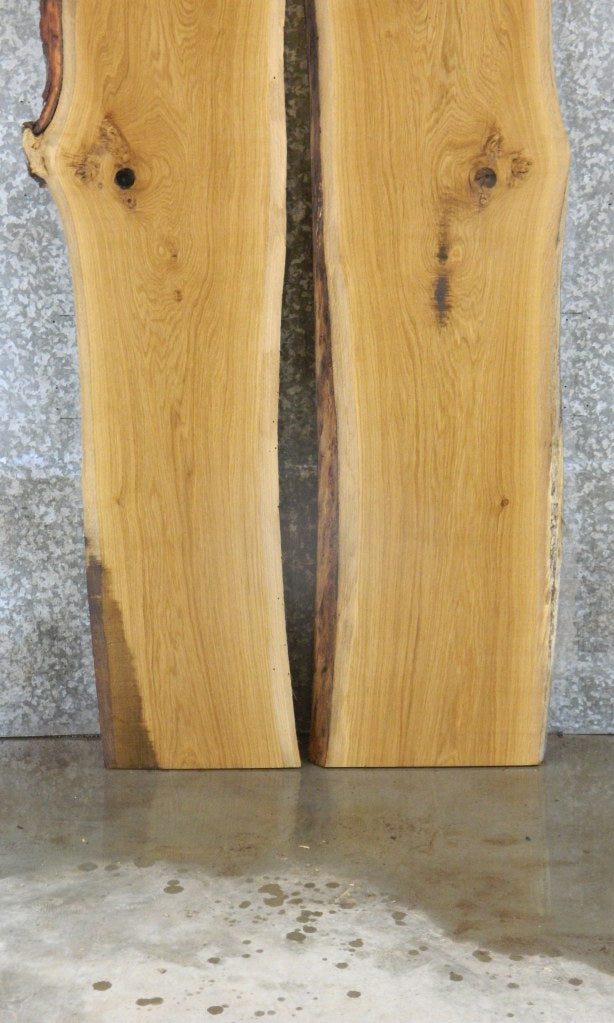 2- Bookmatched White Oak Live Edge Table Top Wood Slabs CLOSEOUT 39315-39316