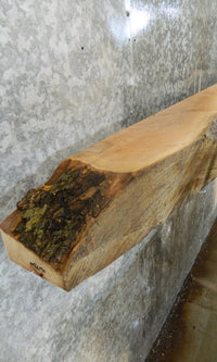 Thumbnail for Rustic Partial Live Edge Bark Maple Mantel Wood Slab CLOSEOUT 40730
