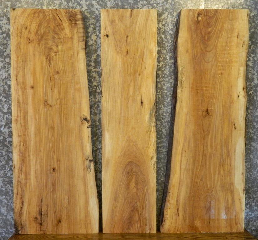 3- Live Edge Bookmatched Ash Table Top Wood Slabs CLOSEOUT 4581-4583