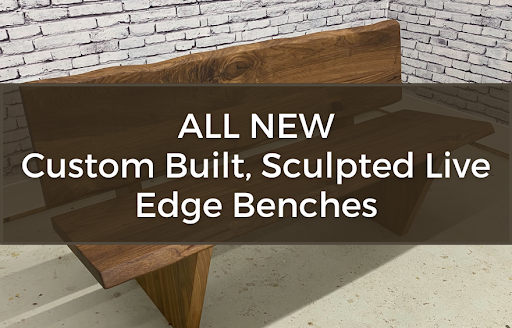 Custom Built, Sculpted Live Edge benches