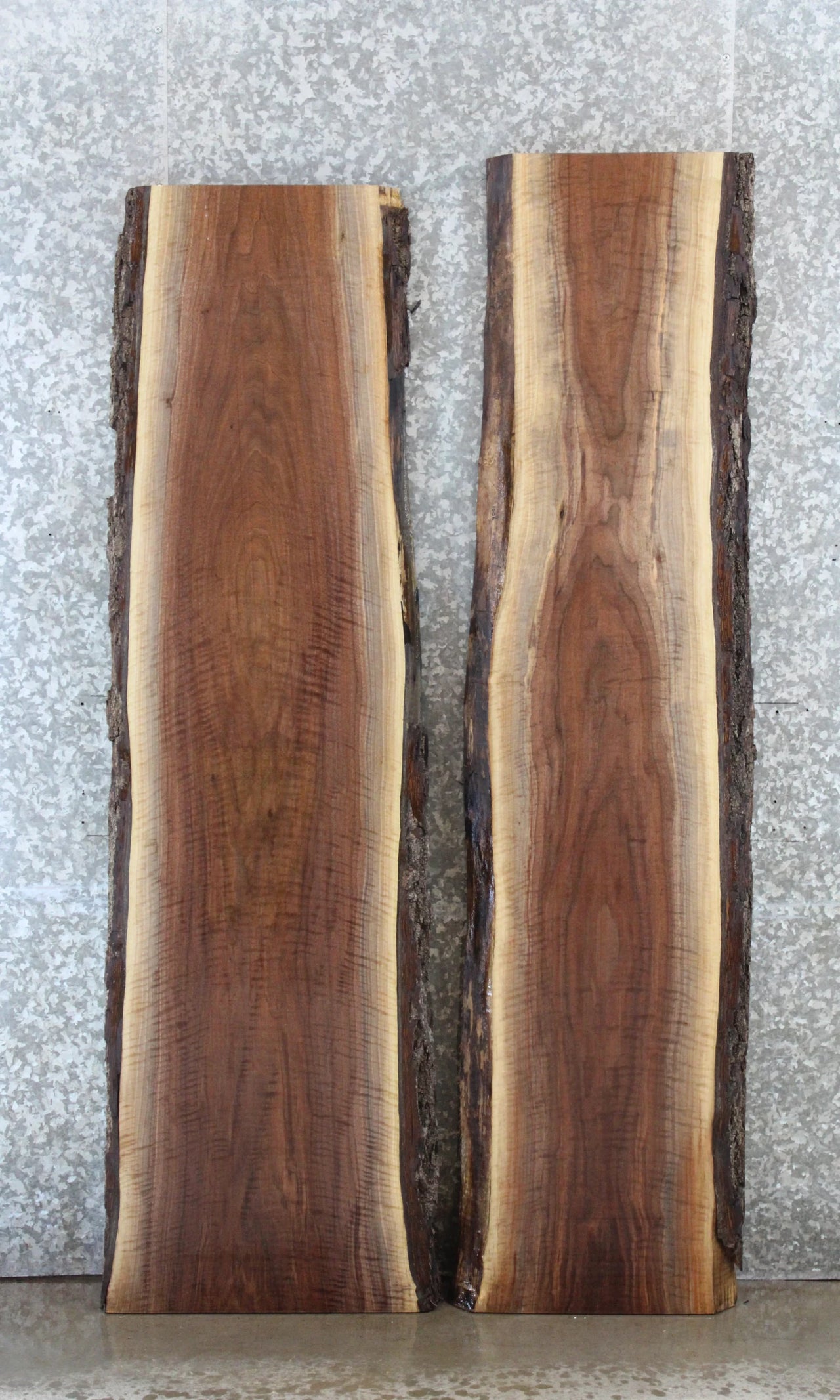 2- Live Edge Black Walnut Table Top Slabs, Epoxy River Project 1005-1006