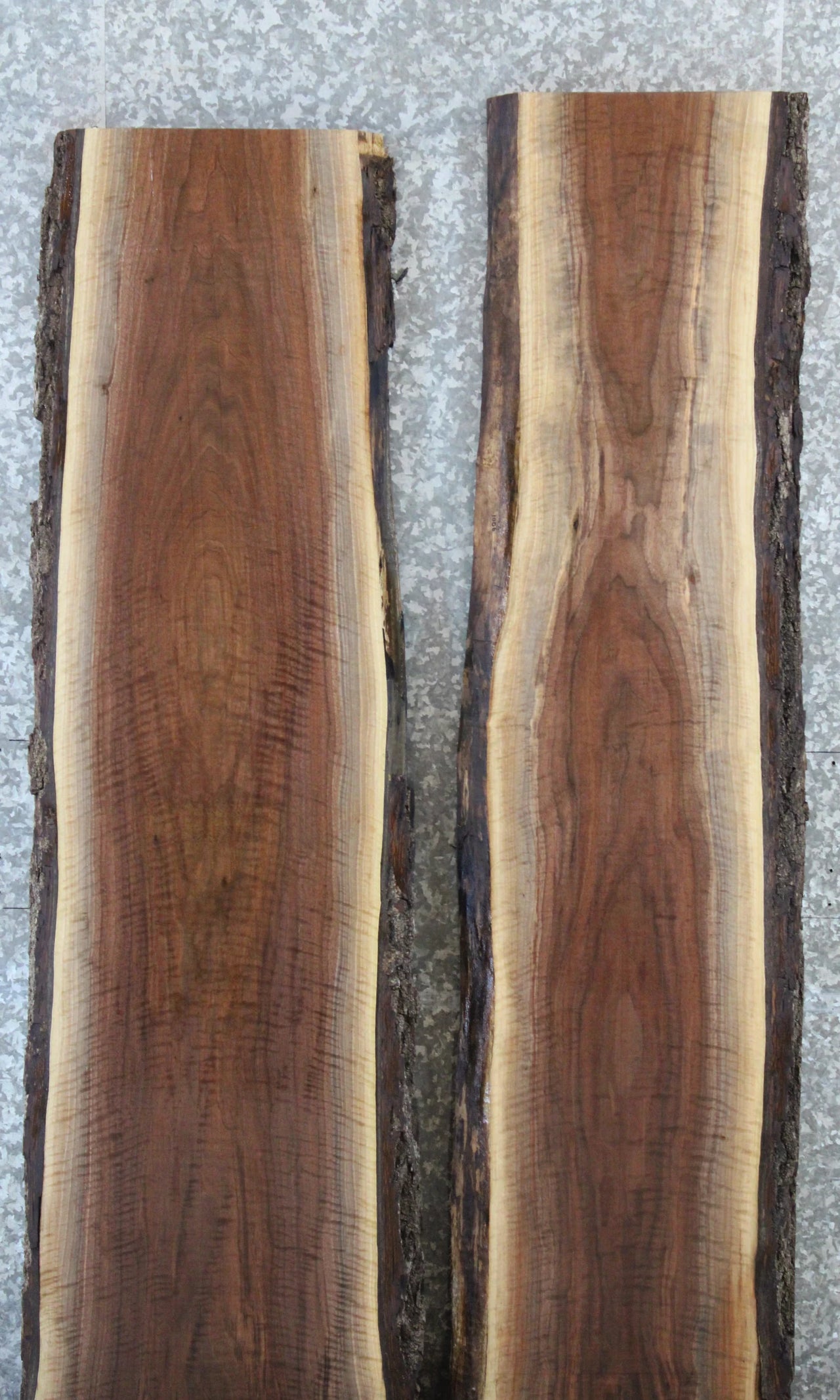 2- Live Edge Black Walnut Table Top Slabs, Epoxy River Project 1005-1006