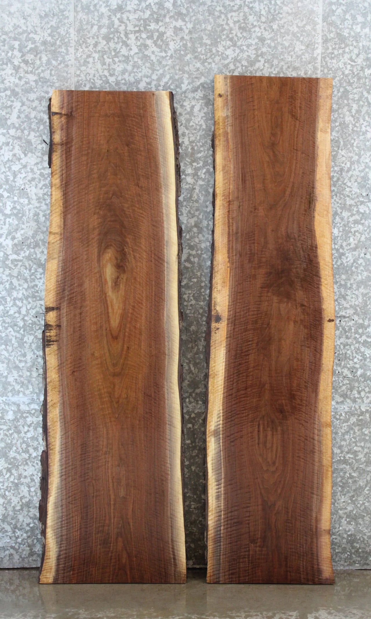 2- Live Edge Black Walnut Table Top Slabs, Epoxy River Project 1005-1006