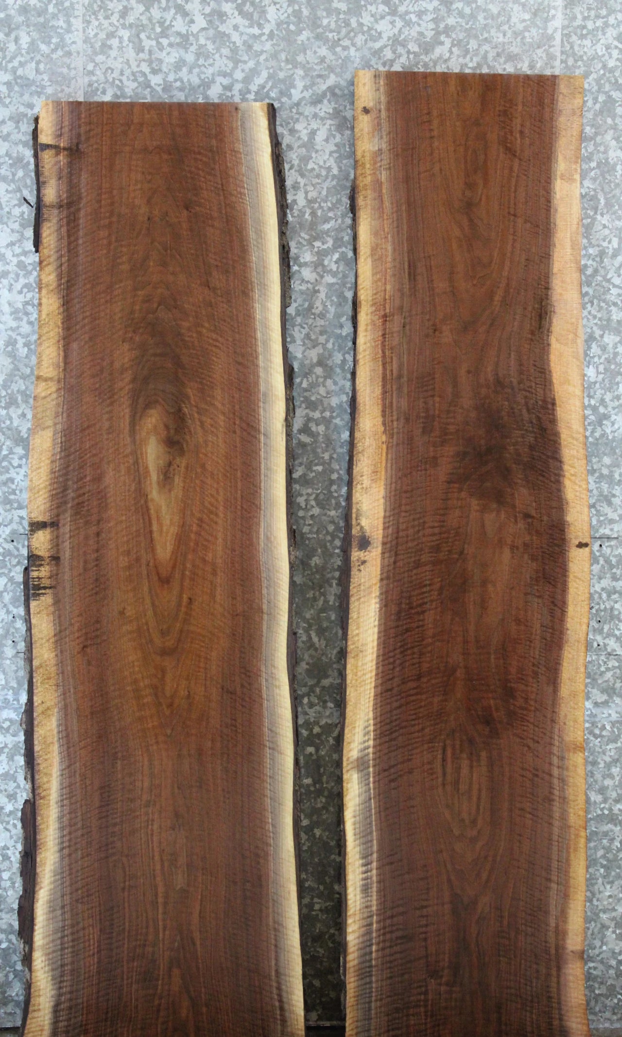 2- Live Edge Black Walnut Table Top Slabs, Epoxy River Project 1005-1006