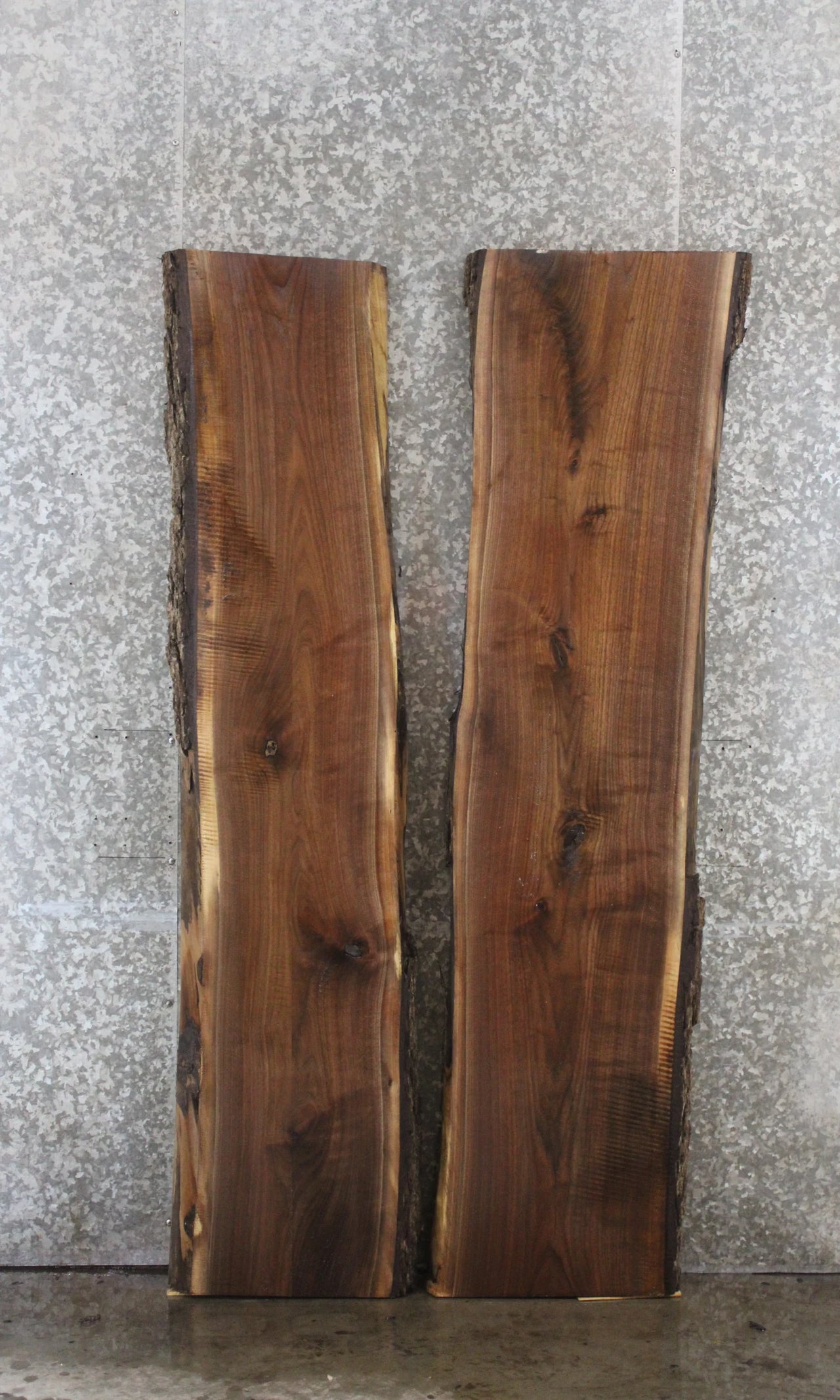 2- Black Walnut Live Edge River Table/Bench Slabs 1011-1012