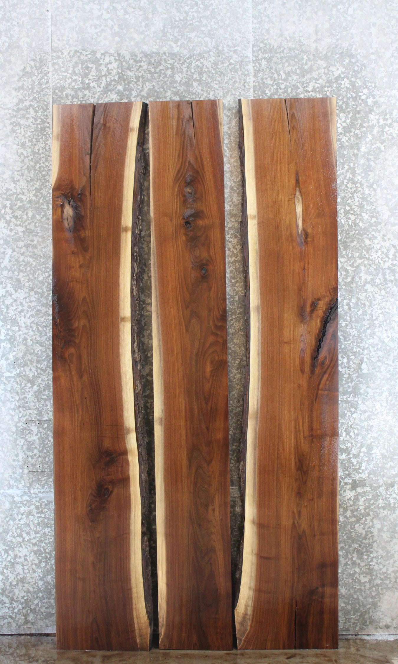 3- Black Walnut Live Edge Kitchen/Dining Table Top Slabs 1013-1015