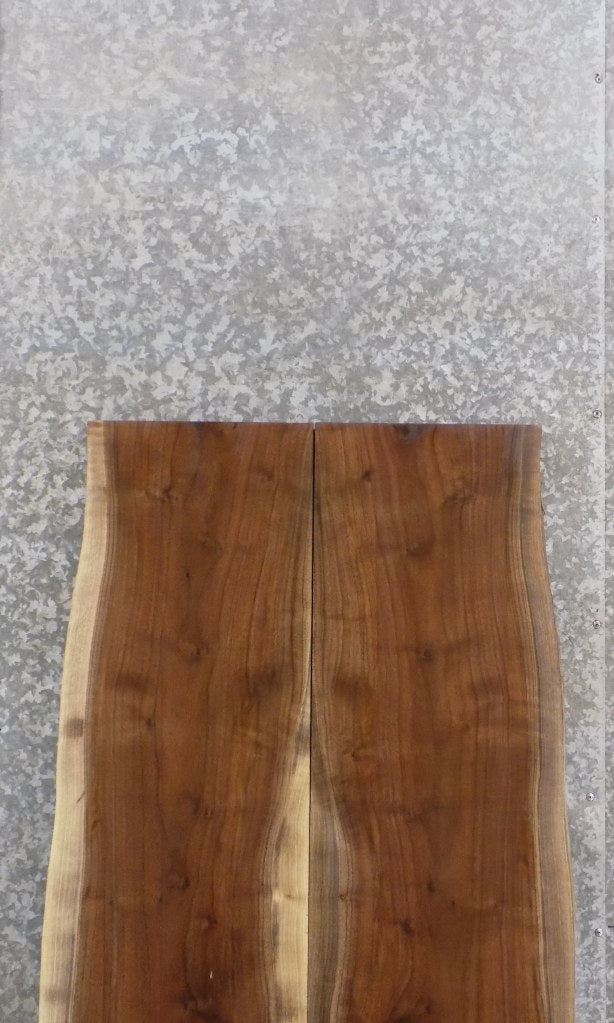 2- Black Walnut Bookmatched Live Edge Table Top Slabs 1017-1018
