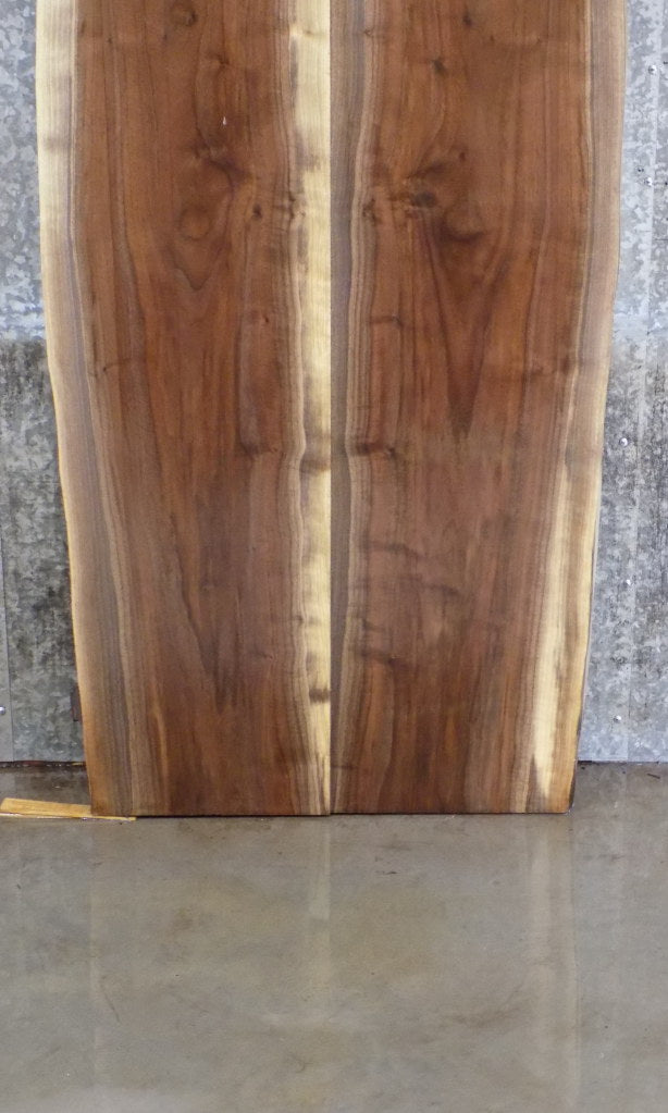 2- Black Walnut Bookmatched Live Edge Table Top Slabs 1017-1018