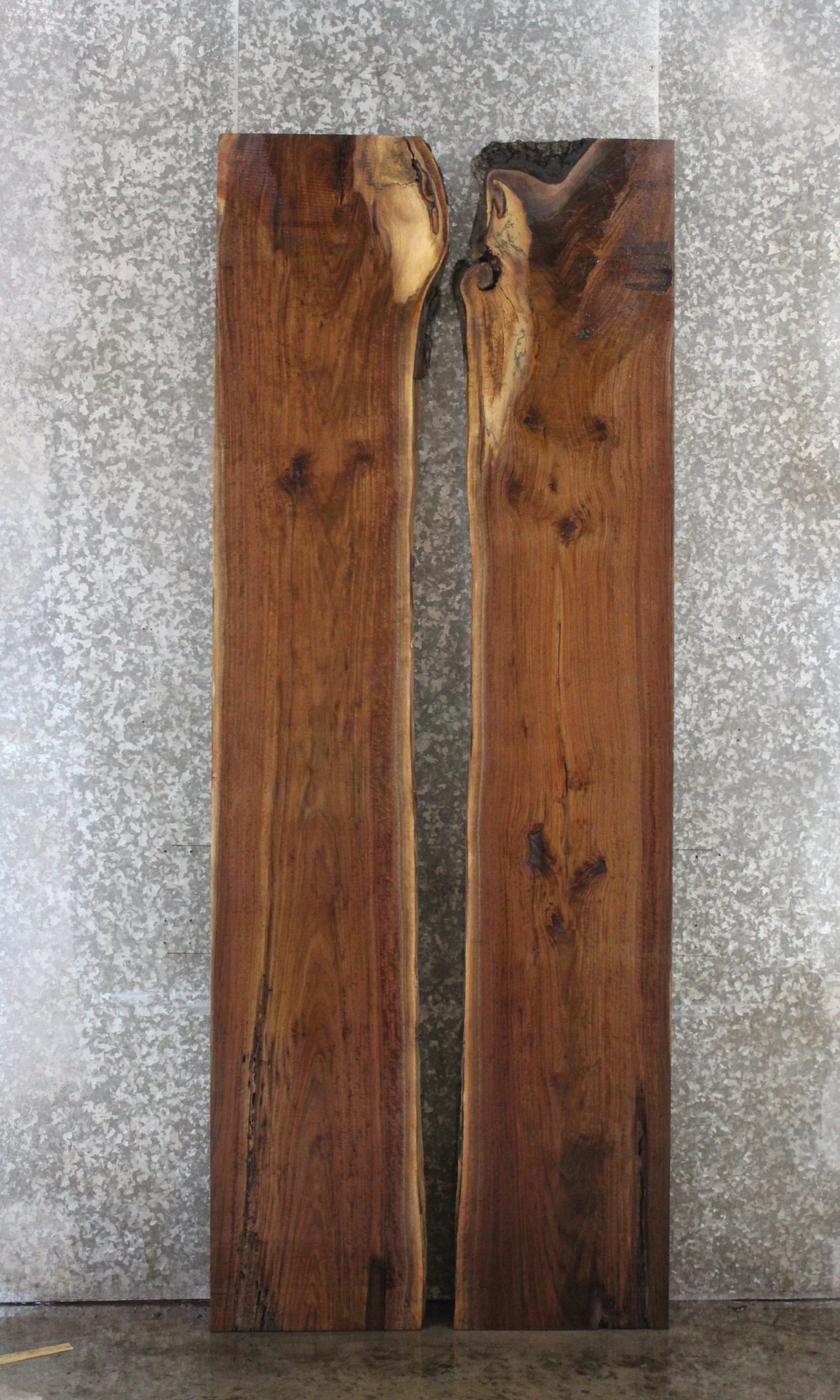 2- Black Walnut Live Edge Wood Dining Table Top/Bar Slabs 1019-1020