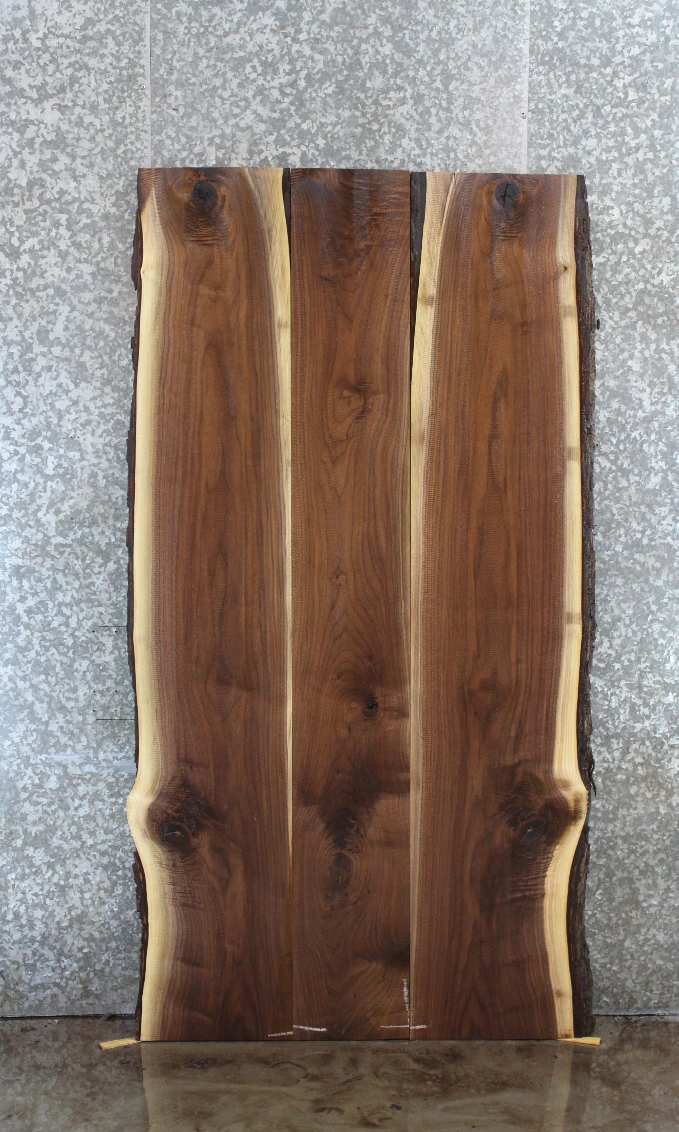 3- Live Edge Bookmatched Black Walnut Dining Table 1022-1024