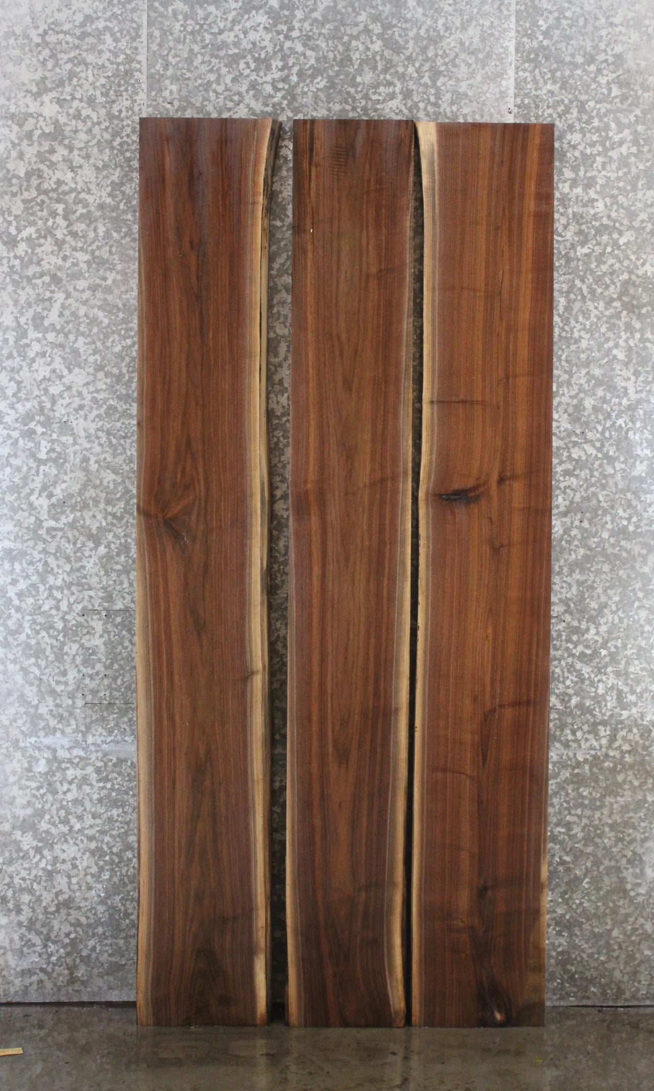 3- Black Walnut Live Edge Book Match Table Top 1022-1024