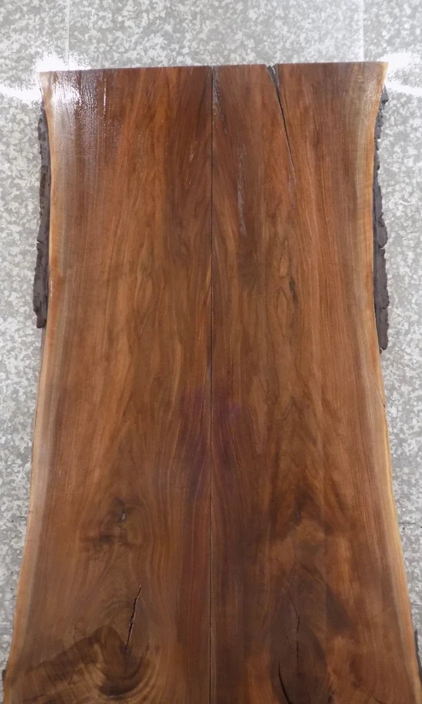 2- Live Edge Black Walnut Bookmatched Conference Table Top Slabs 1040-1041