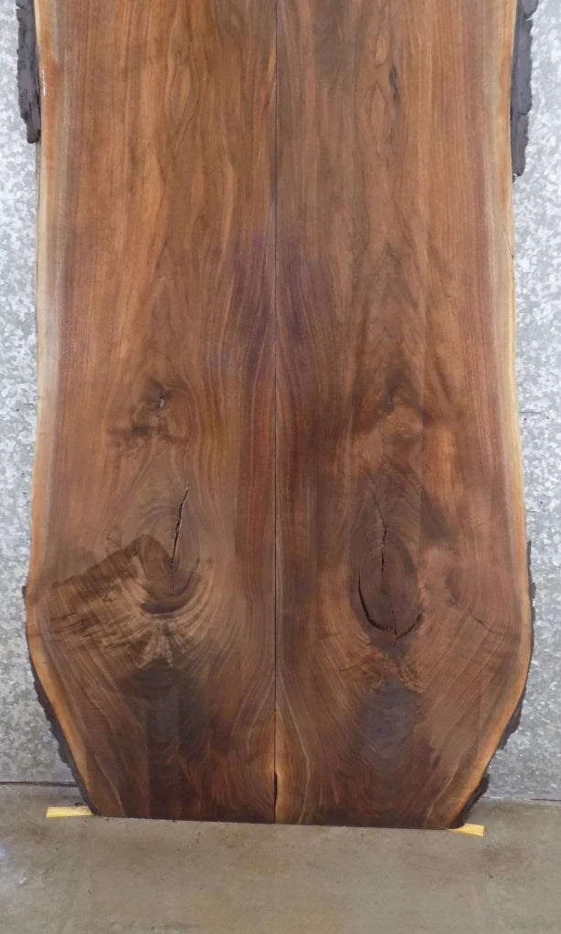 2- Live Edge Black Walnut Bookmatched Conference Table Top Slabs 1040-1041