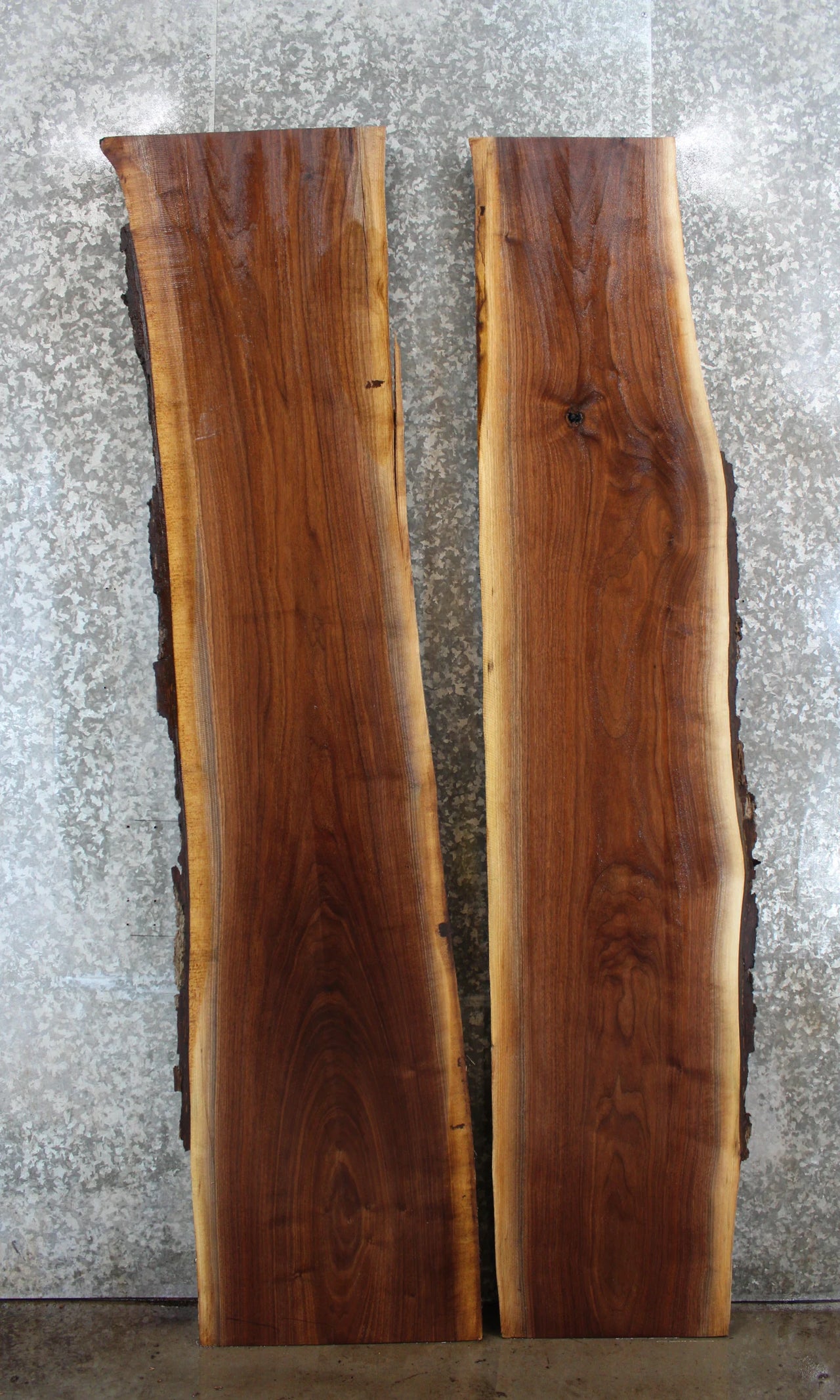 2- Black Walnut Live Edge Bar Top Slabs/Mantel Slabs 1042-1043