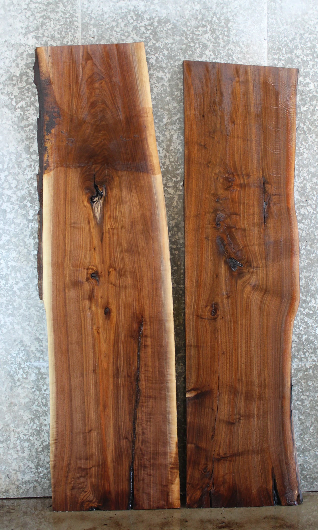 2- Black Walnut Live Edge Bar Top Slabs/Mantel Top Slabs 1044-1045