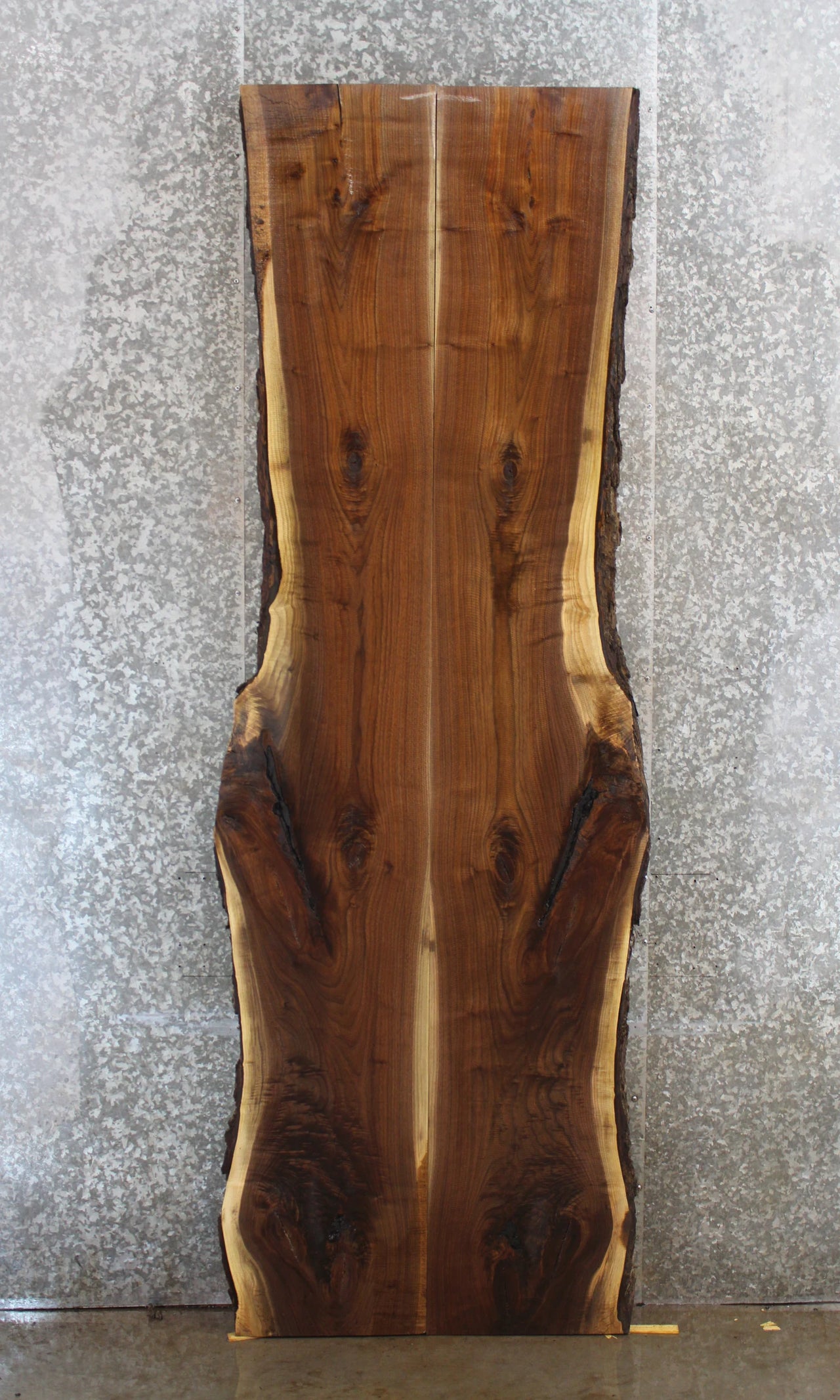 2- Live Edge Bookmatched Black Walnut Bar/Dining Table Top Slabs 1054-1055
