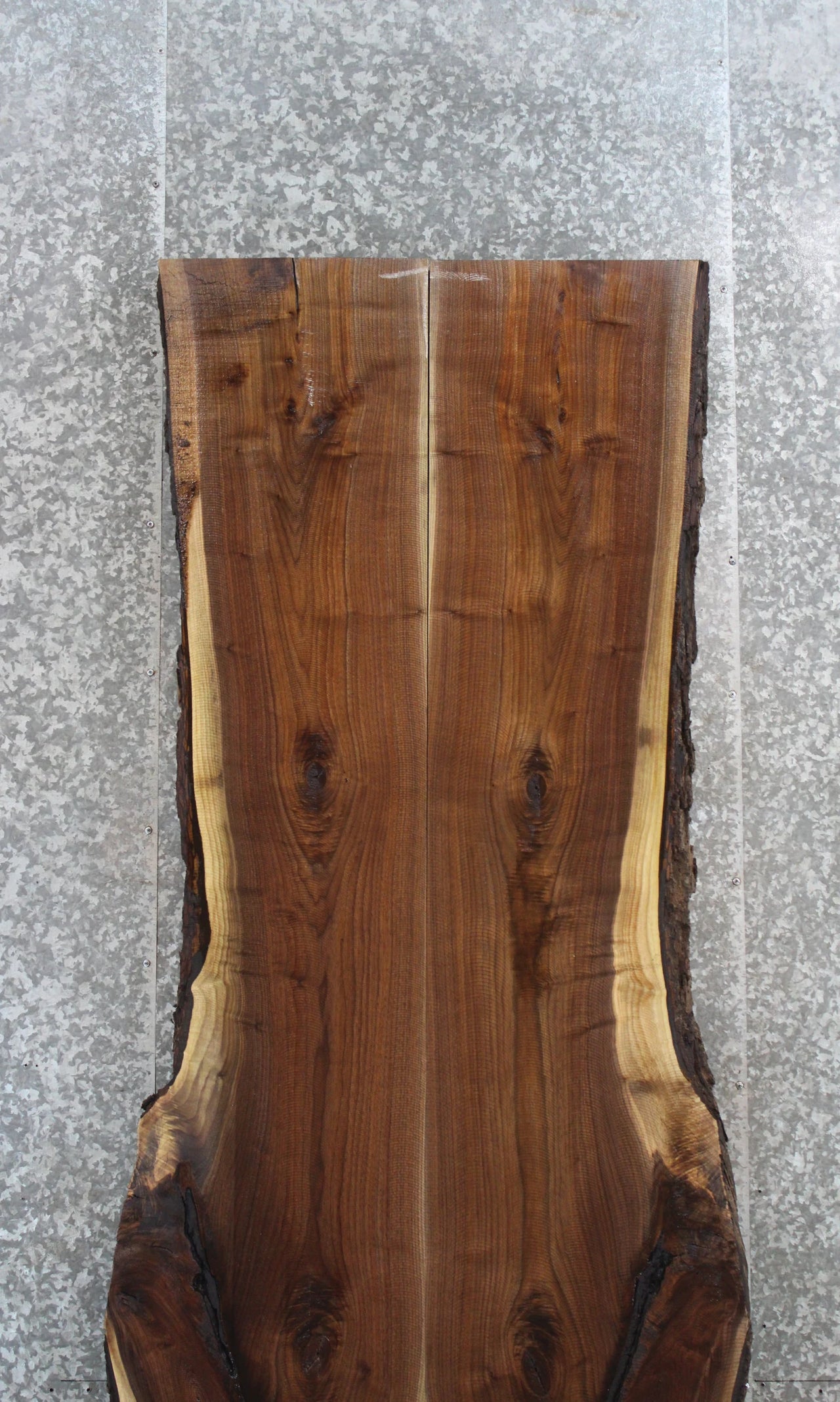 2- Live Edge Bookmatched Black Walnut Bar/Dining Table Top Slabs 1054-1055