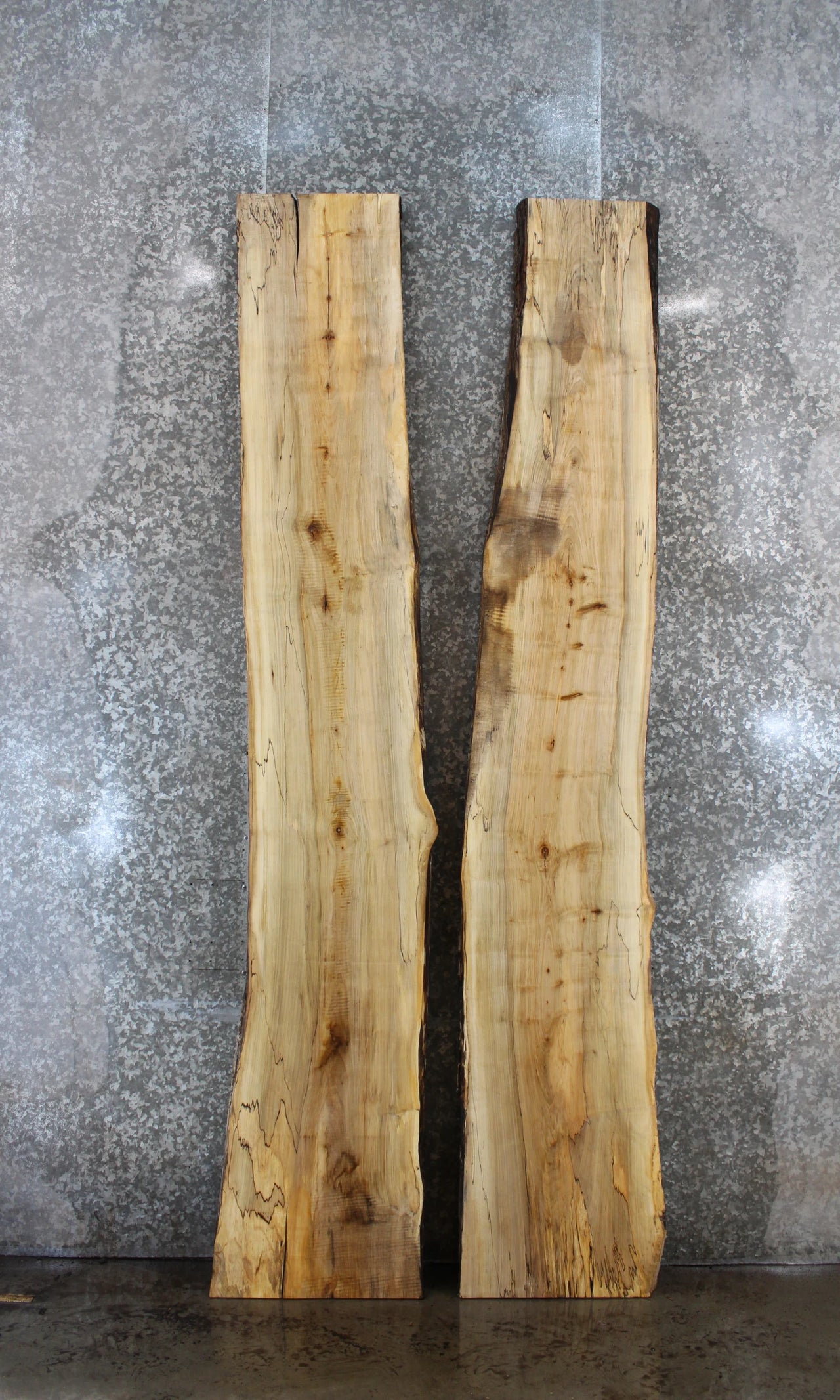 2- Spalted Maple Live Edge/Natural Edge Bookmatch River Table 1054-1055