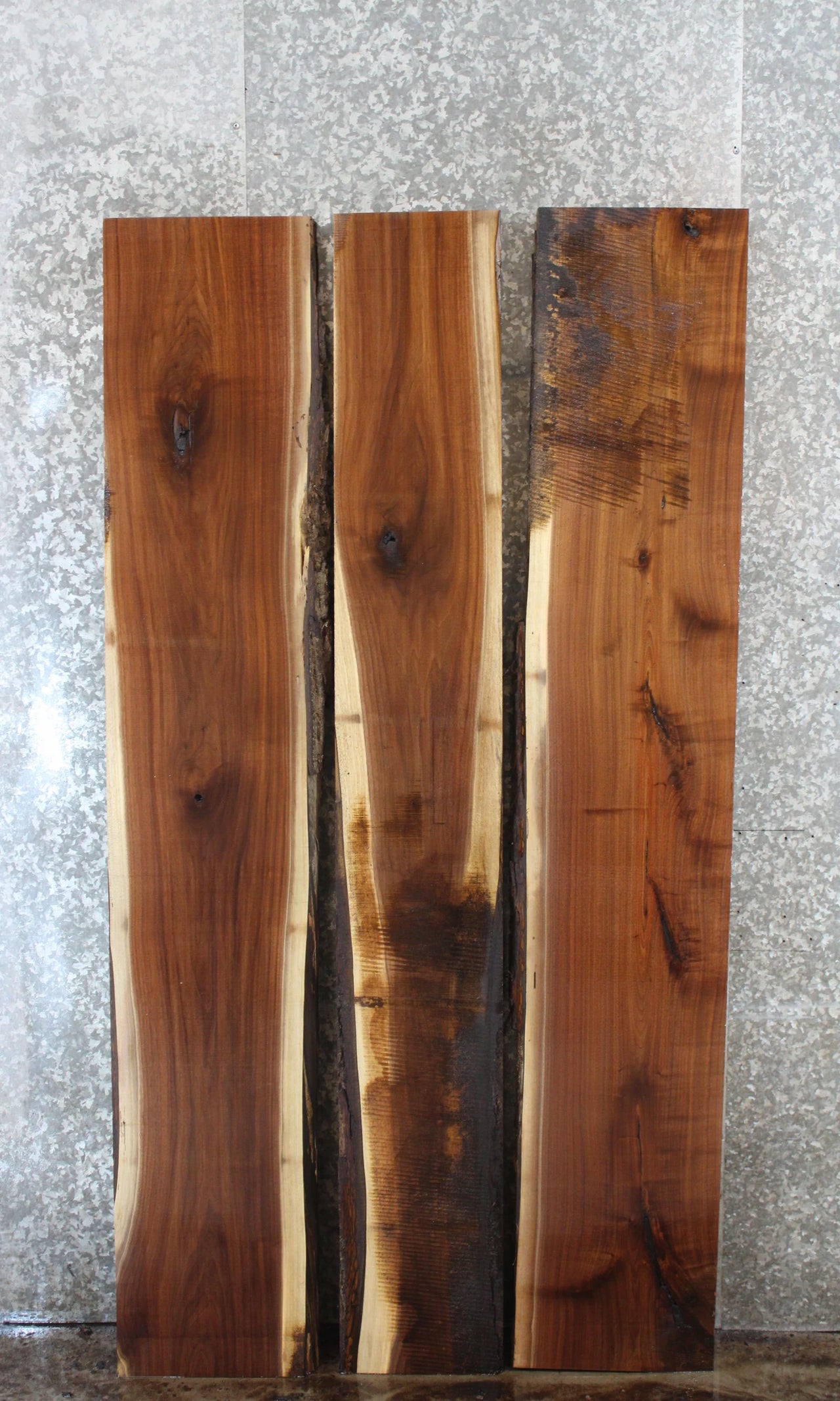 3- Live Edge Black Walnut Kitchen Table Top Slabs 1056-1058