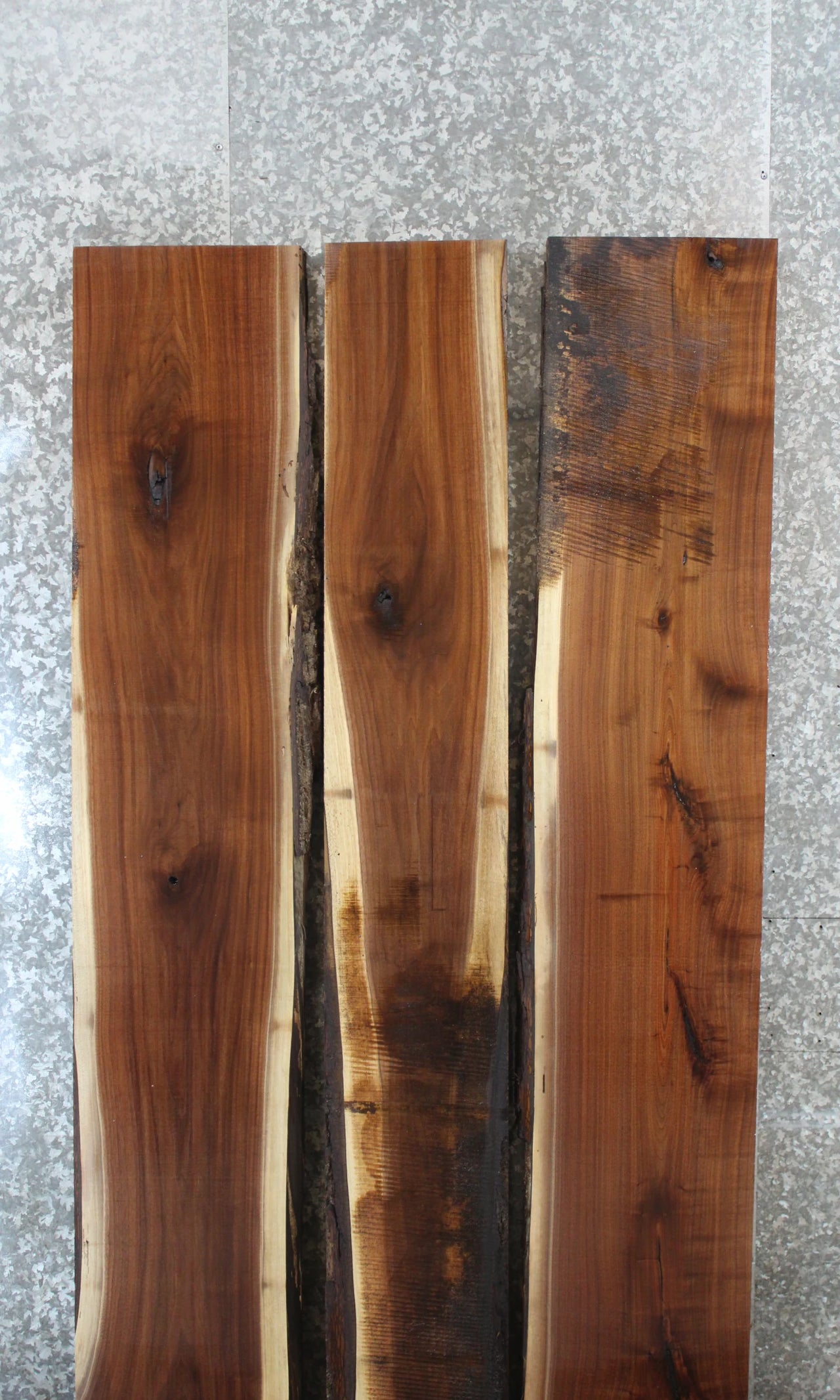 3- Live Edge Black Walnut Kitchen Table Top Slabs 1056-1058