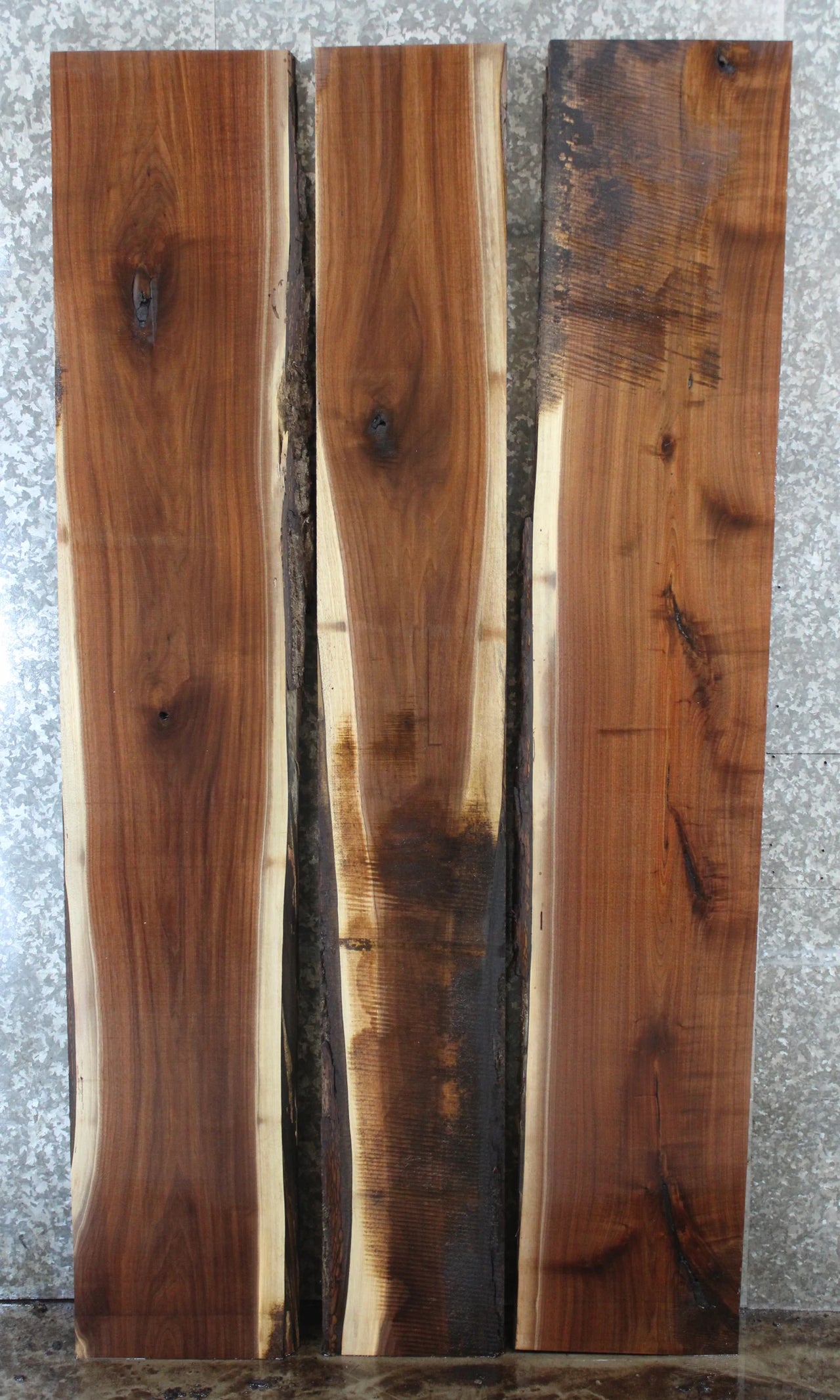 3- Live Edge Black Walnut Kitchen Table Top Slabs 1056-1058