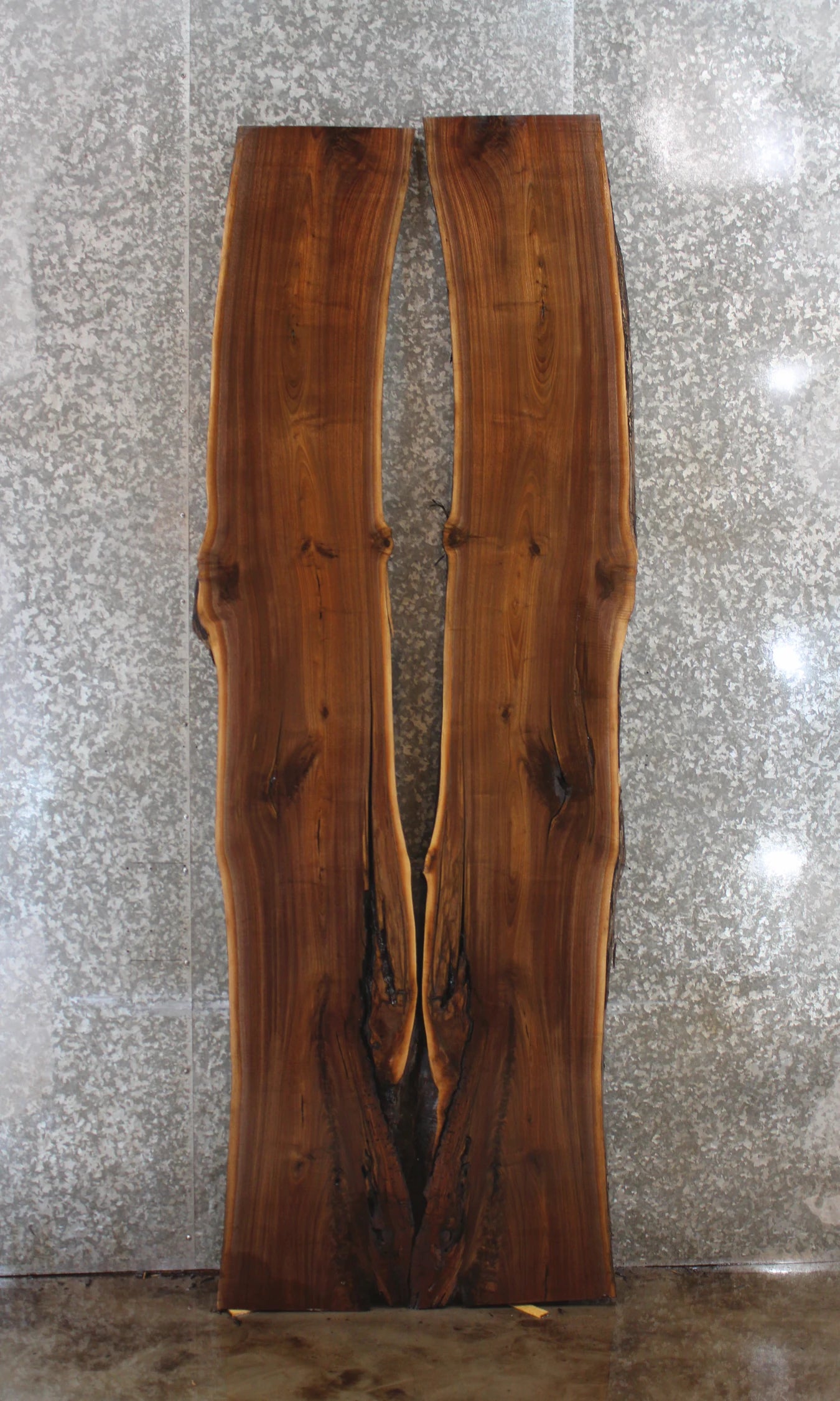 2- Bookmatched Black Walnut Live Edge River Table/Epoxy Project 1068-1069