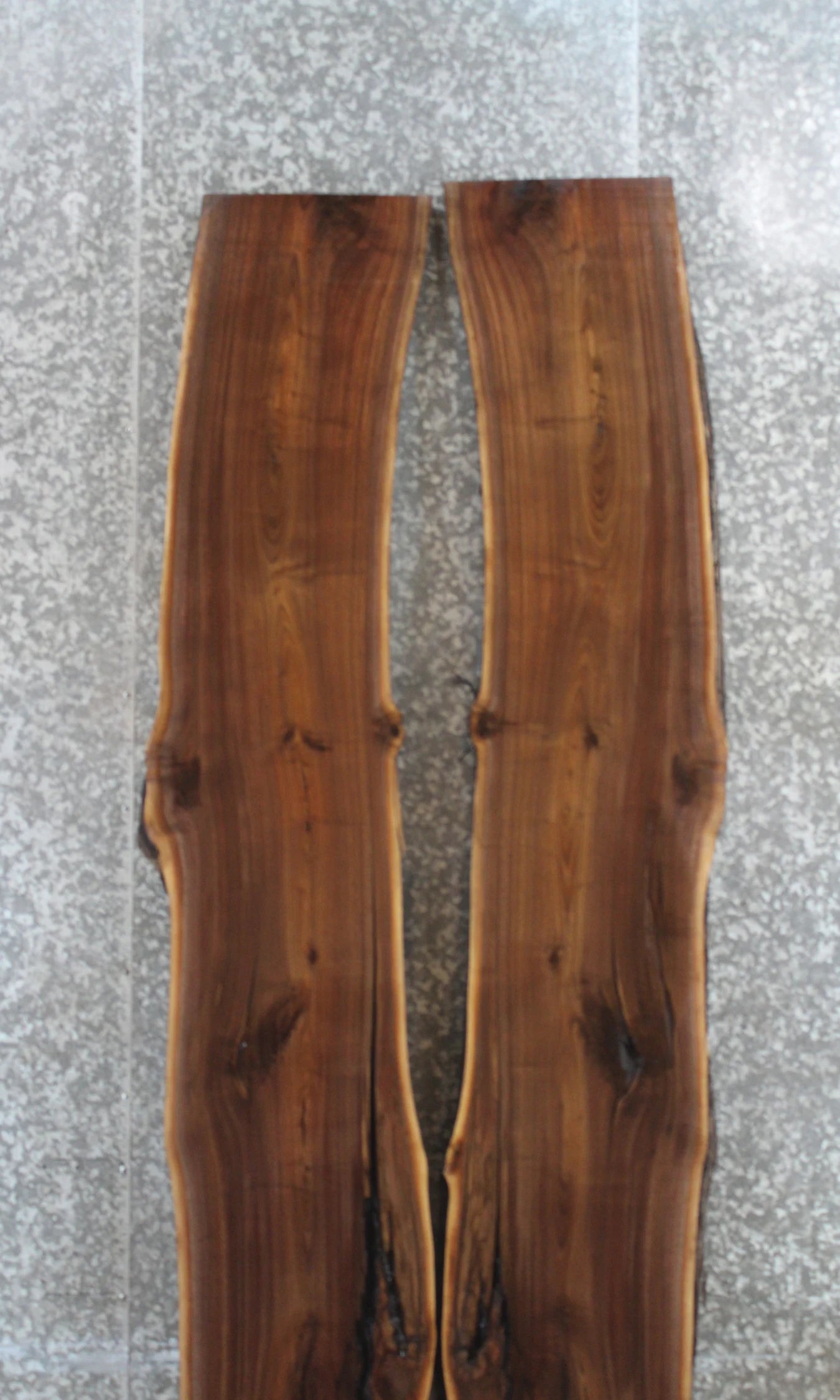2- Bookmatched Black Walnut Live Edge River Table/Epoxy Project 1068-1069