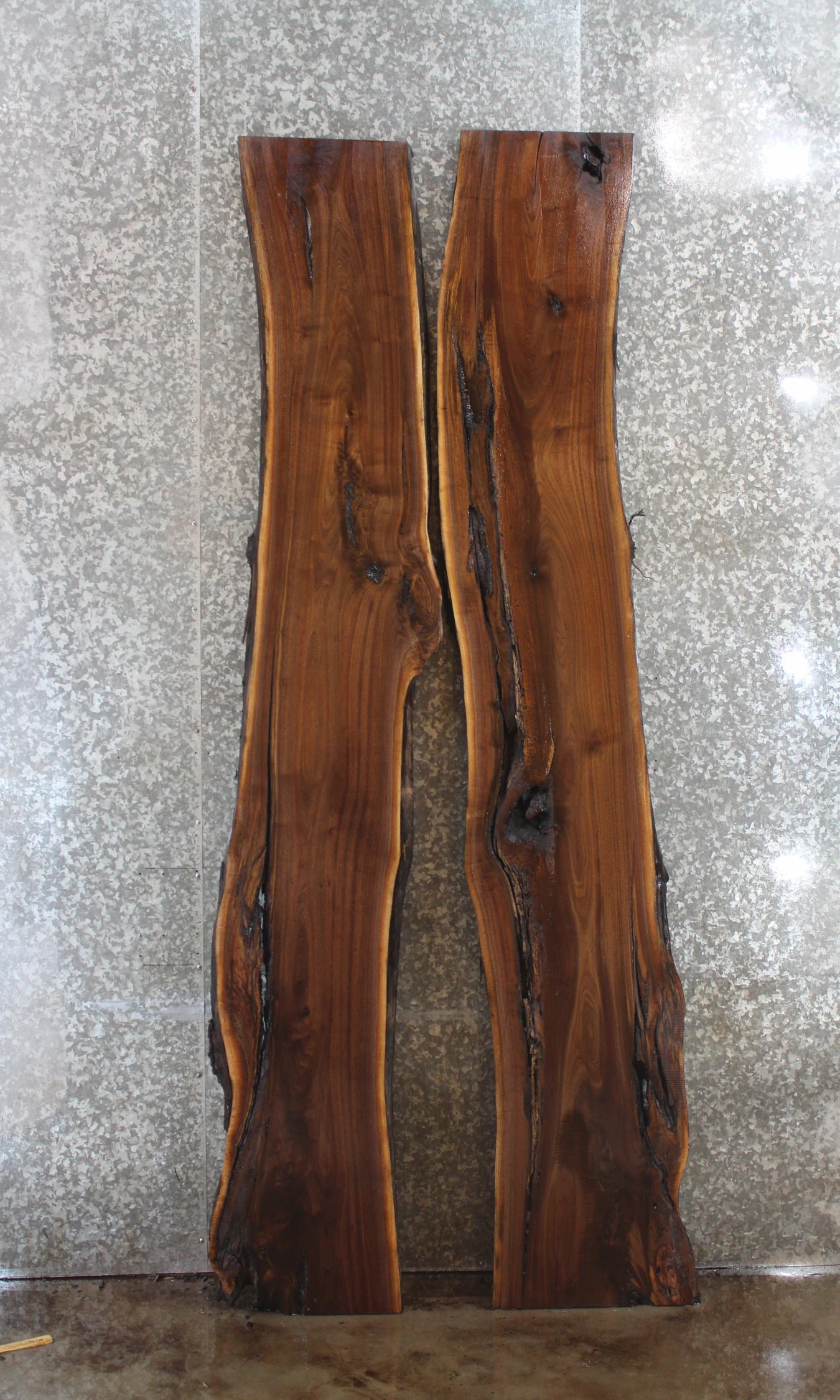 2- Bookmatched Black Walnut Live Edge River Table/Epoxy Project 1068-1069