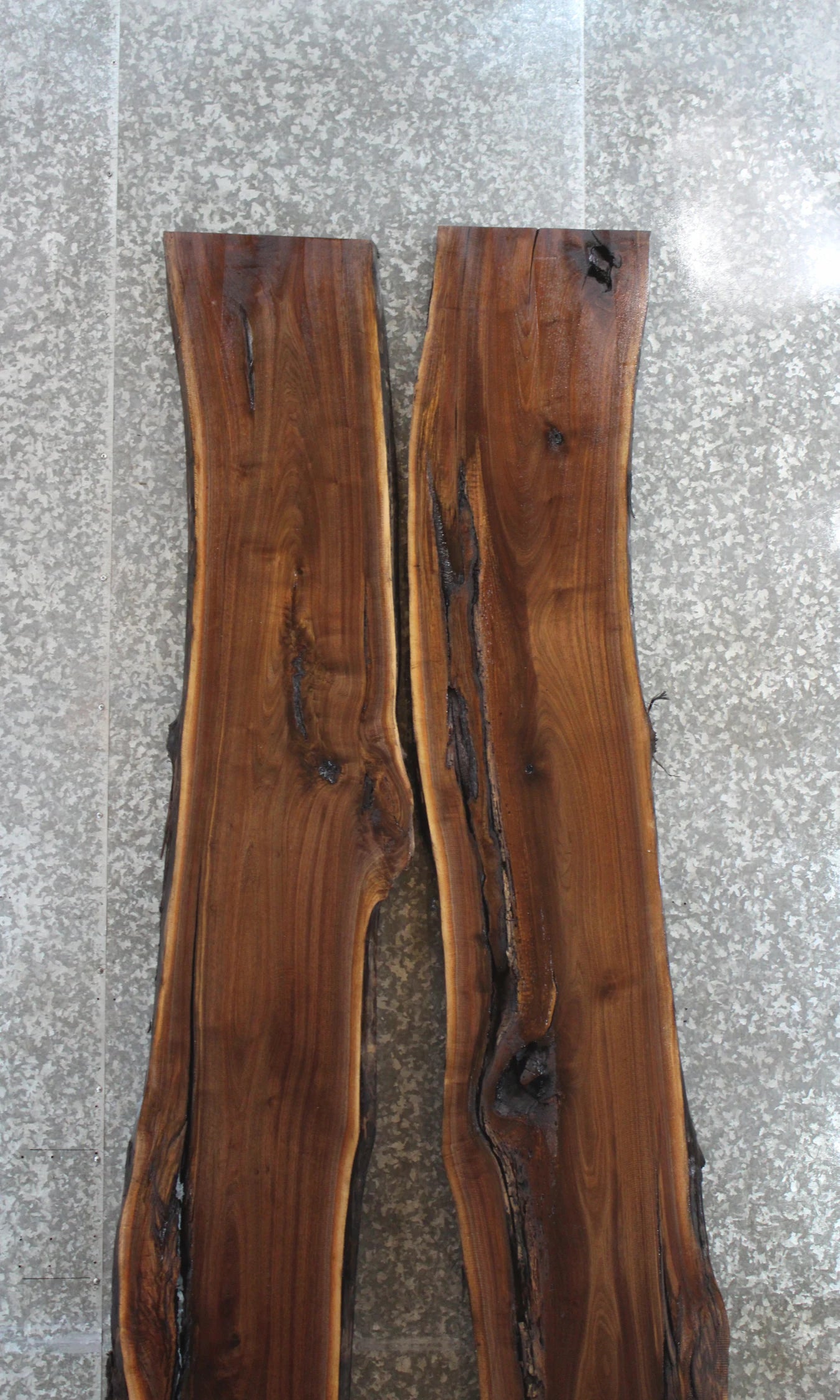 2- Bookmatched Black Walnut Live Edge River Table/Epoxy Project 1068-1069