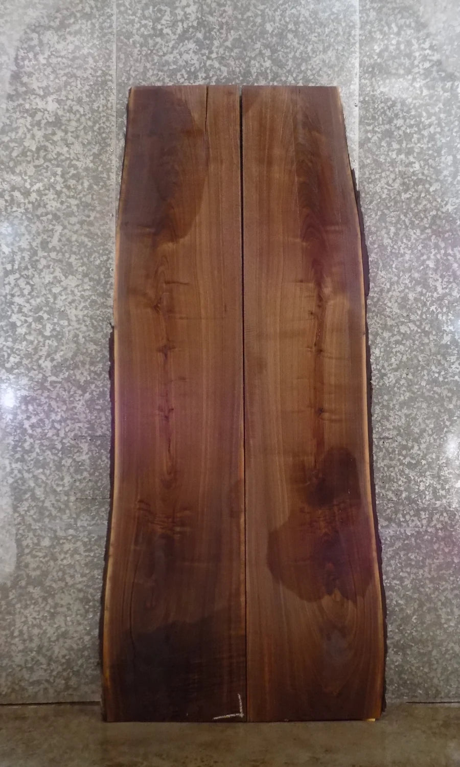 2- Live Edge Bookmatched Black Walnut Dining Table Top Slabs 1073-1074