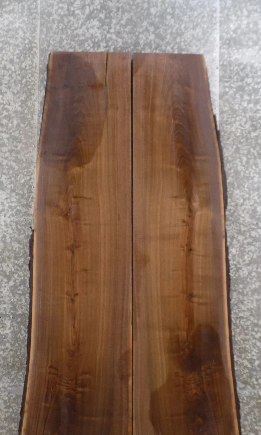 2- Live Edge Bookmatched Black Walnut Dining Table Top Slabs 1073-1074