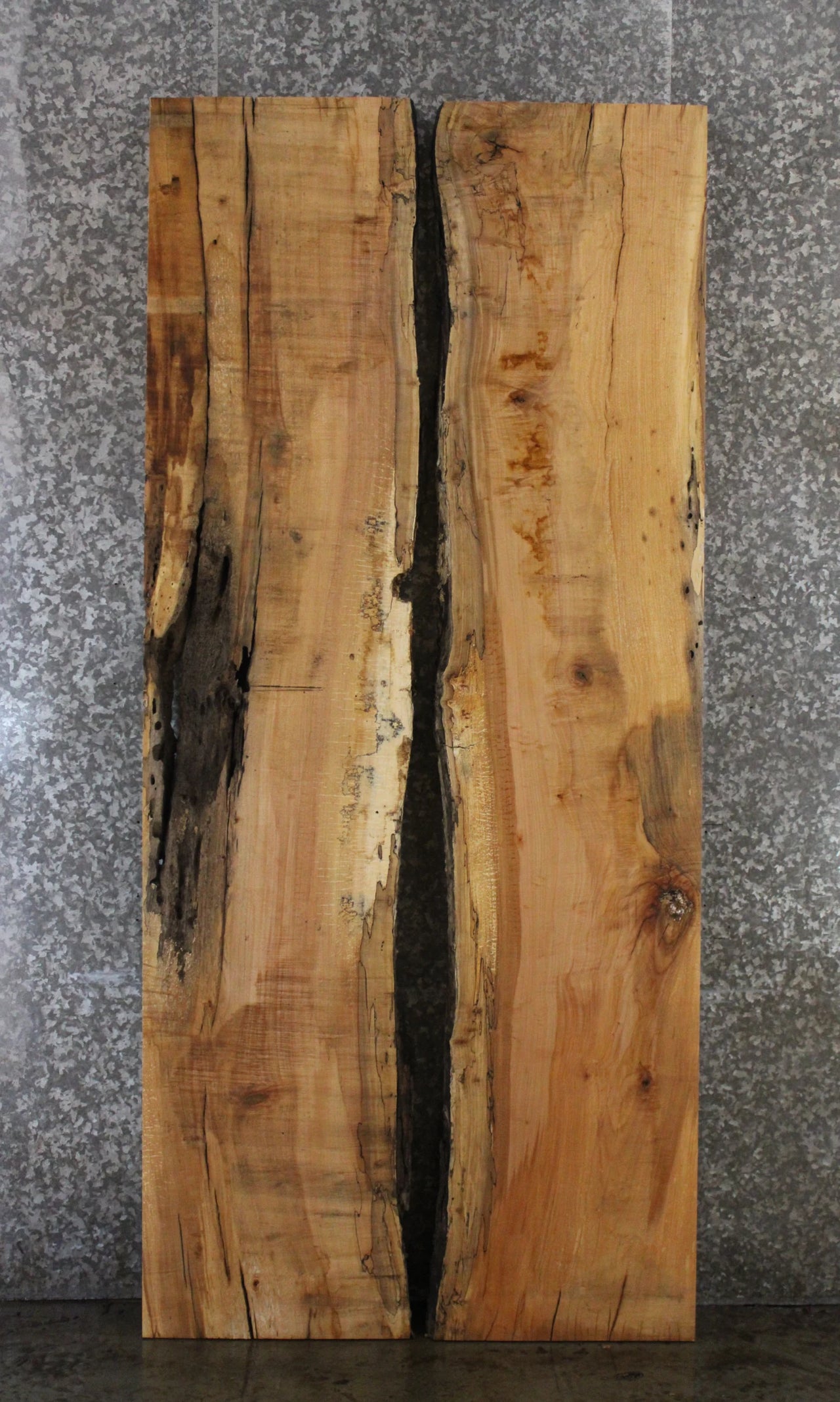2- Spalted Maple Live Edge Book Match Table Top 11-12