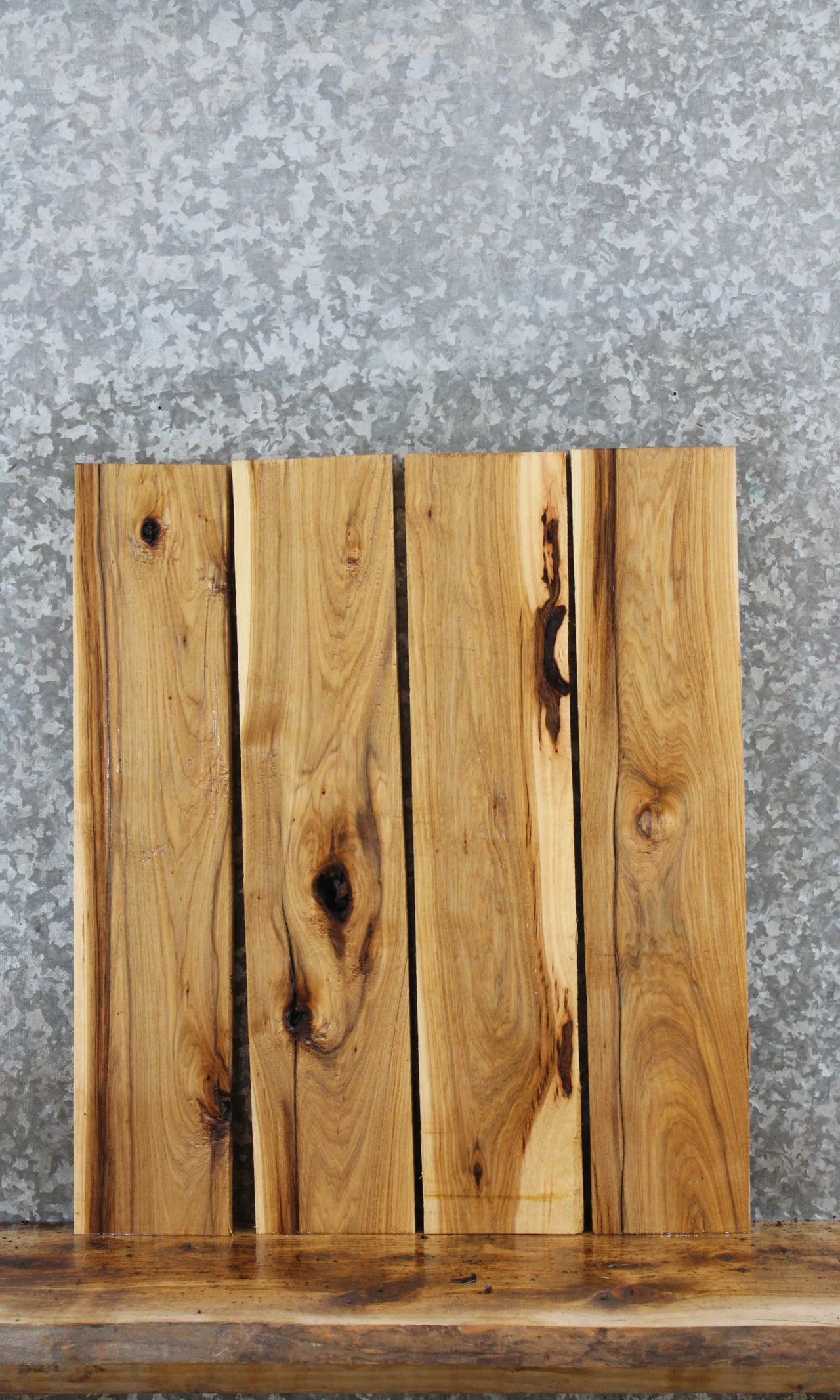 4- Salvaged Hickory Wall Shelf Lumber Boards 11014-11017