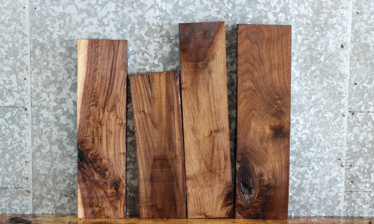 4- Live Edge Black Walnut Lumber Boards/Craft Pack 11037-11040